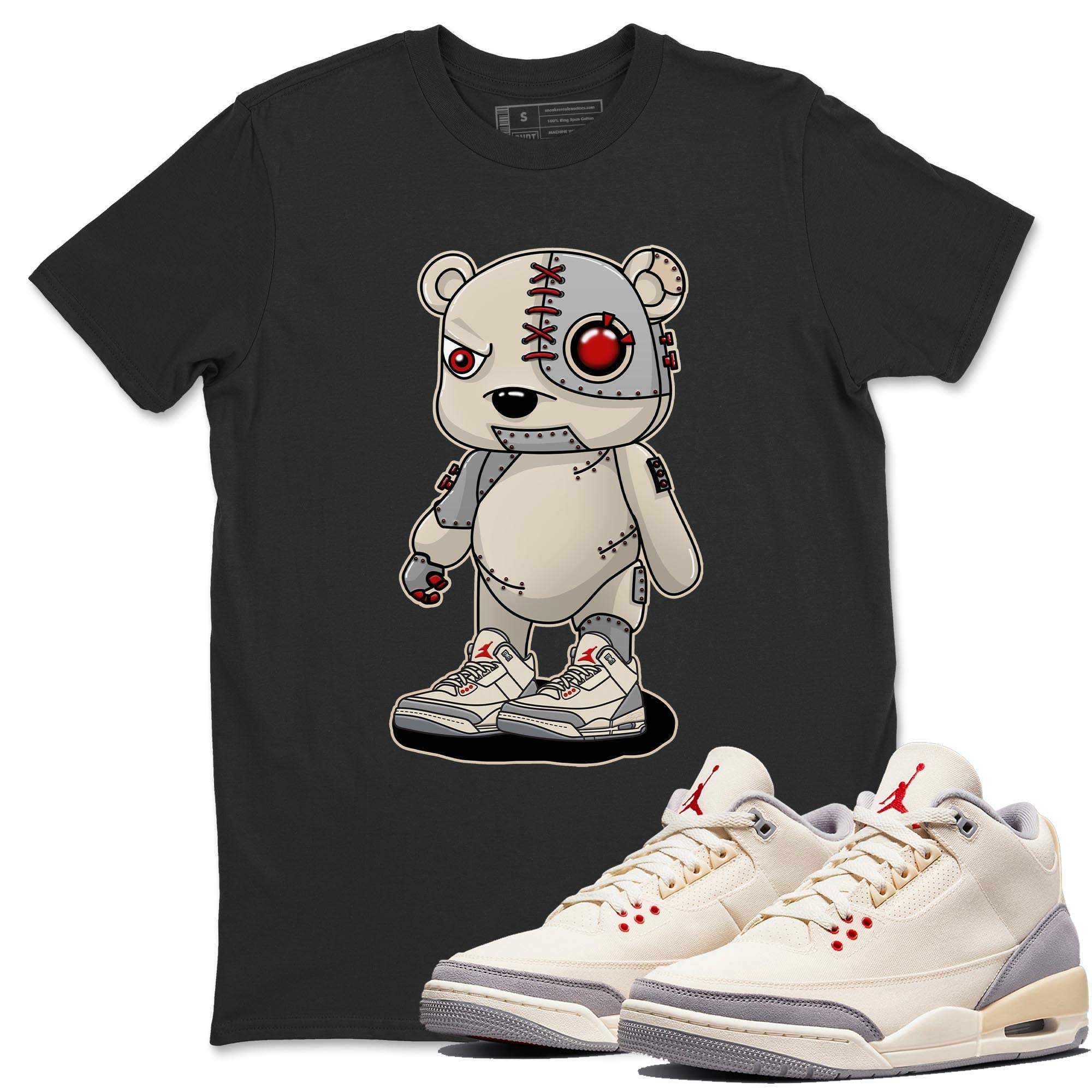 Jordan 3 Muslin Shirt To Match Jordans Cyborg Bear Sneaker Tees Jordan 3 Muslin Drip Gear Zone Sneaker Matching Clothing Unisex Shirts