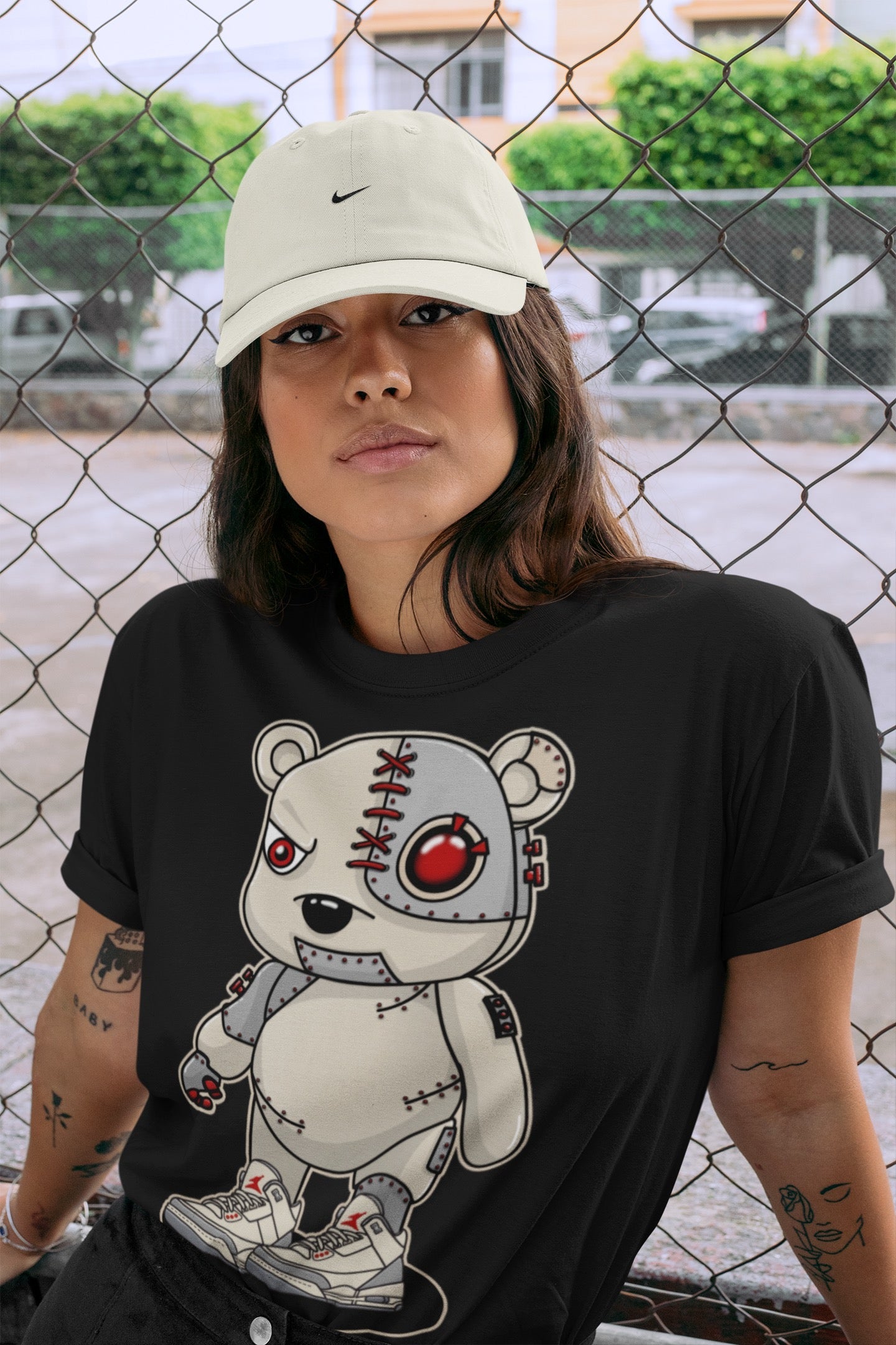 Jordan 3 Muslin Shirt To Match Jordans Cyborg Bear Sneaker Tees Jordan 3 Muslin Drip Gear Zone Sneaker Matching Clothing Unisex Shirts