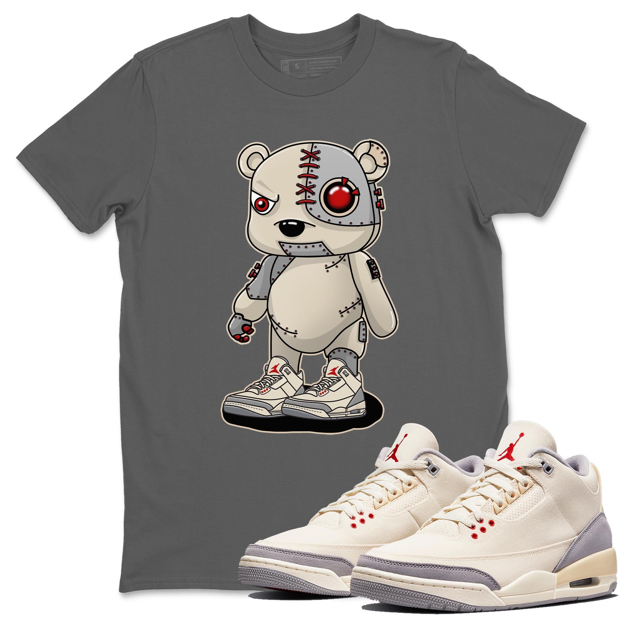 Jordan 3 Muslin Shirt To Match Jordans Cyborg Bear Sneaker Tees Jordan 3 Muslin Drip Gear Zone Sneaker Matching Clothing Unisex Shirts