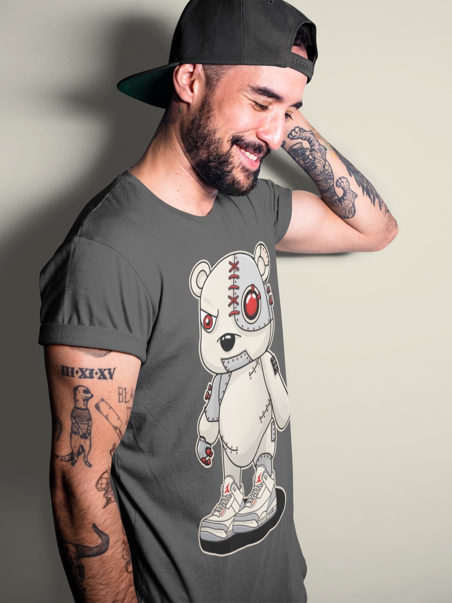 Jordan 3 Muslin Shirt To Match Jordans Cyborg Bear Sneaker Tees Jordan 3 Muslin Drip Gear Zone Sneaker Matching Clothing Unisex Shirts