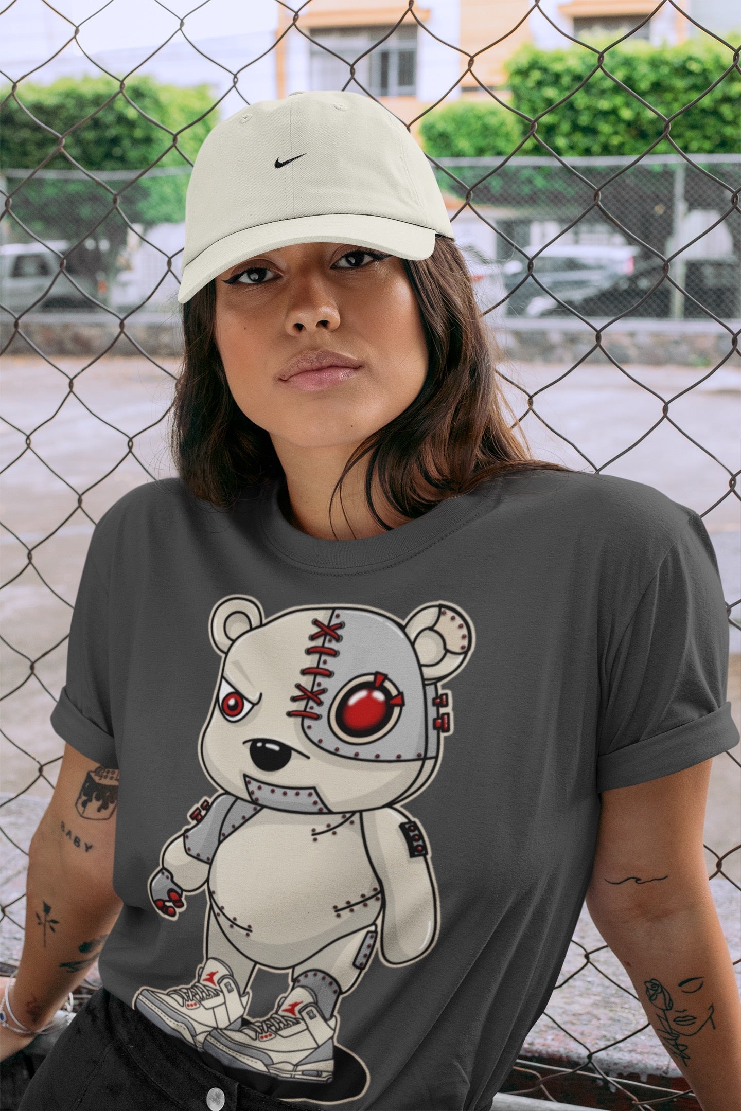 Jordan 3 Muslin Shirt To Match Jordans Cyborg Bear Sneaker Tees Jordan 3 Muslin Drip Gear Zone Sneaker Matching Clothing Unisex Shirts