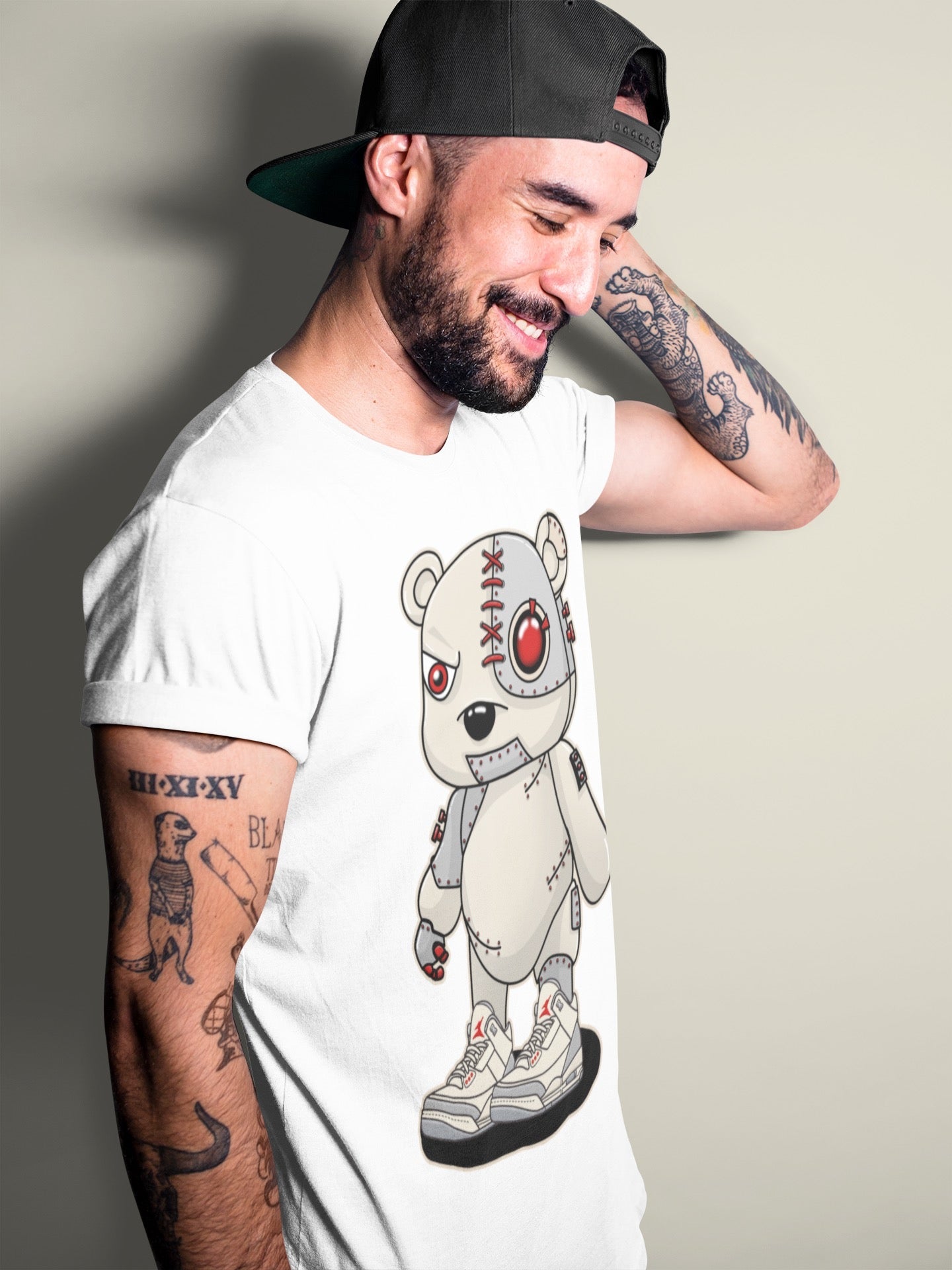 Jordan 3 Muslin Shirt To Match Jordans Cyborg Bear Sneaker Tees Jordan 3 Muslin Drip Gear Zone Sneaker Matching Clothing Unisex Shirts