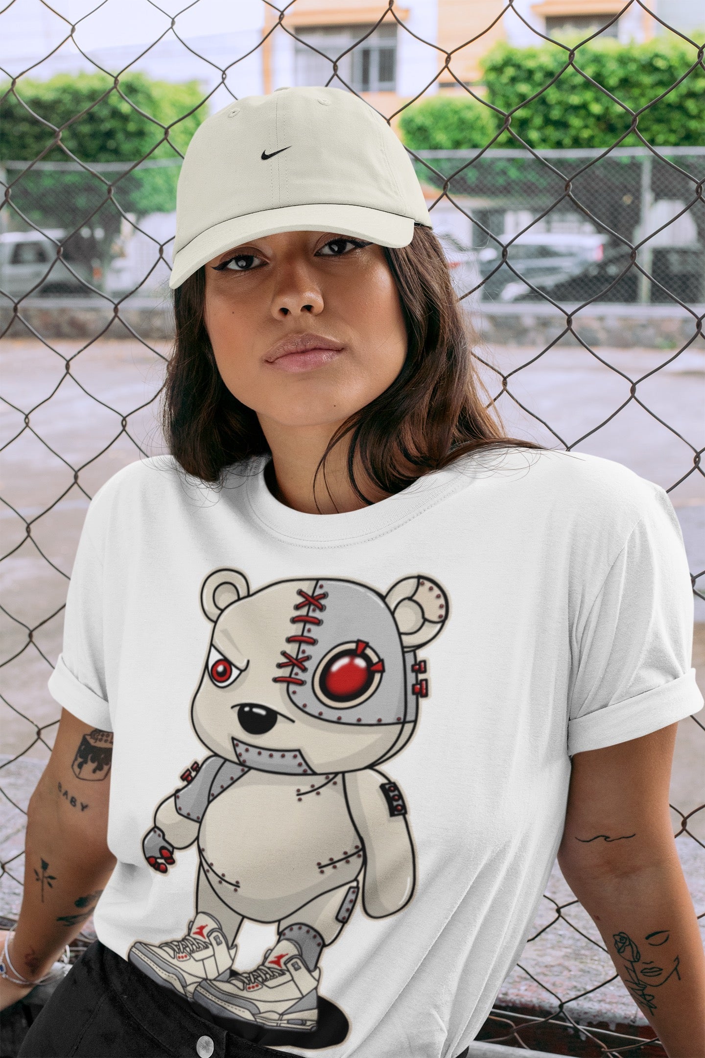 Jordan 3 Muslin Shirt To Match Jordans Cyborg Bear Sneaker Tees Jordan 3 Muslin Drip Gear Zone Sneaker Matching Clothing Unisex Shirts