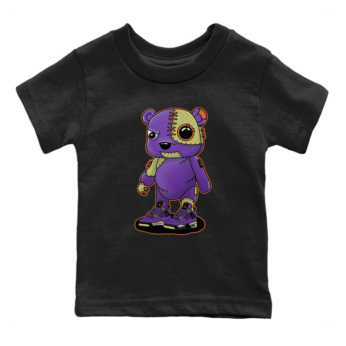Jordan 4 Canyon Purple Sneaker Matching T-Shirt Cyborg Bear Sneaker Tees Jordan 4 Canyon Purple Sneaker Release Tees Kids Shirts