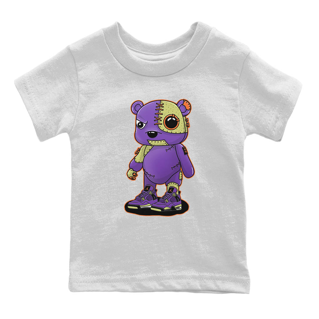Jordan 4 Canyon Purple Sneaker Matching T-Shirt Cyborg Bear Sneaker Tees Jordan 4 Canyon Purple Sneaker Release Tees Kids Shirts