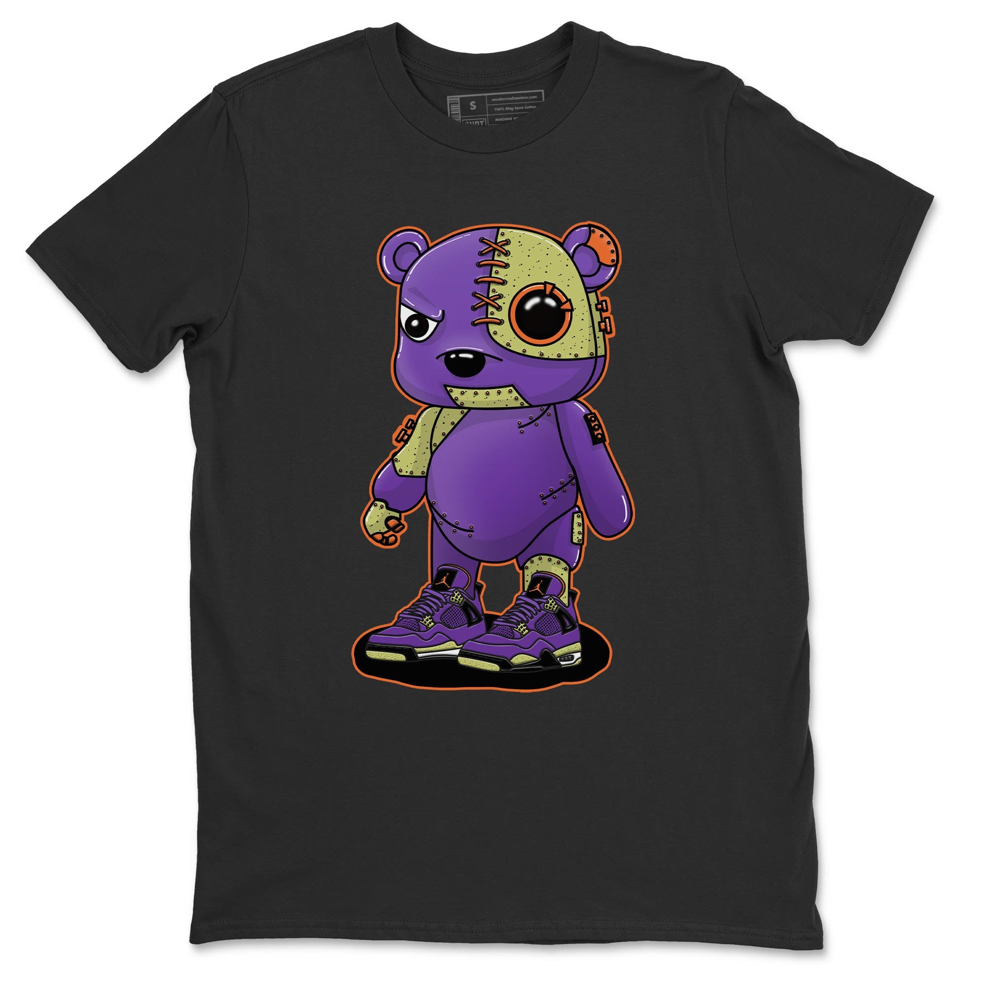 Jordan 4 Canyon Purple Sneaker Matching T-Shirt Cyborg Bear Sneaker Tees Jordan 4 Canyon Purple Sneaker Release Tees Crew Neck Tees