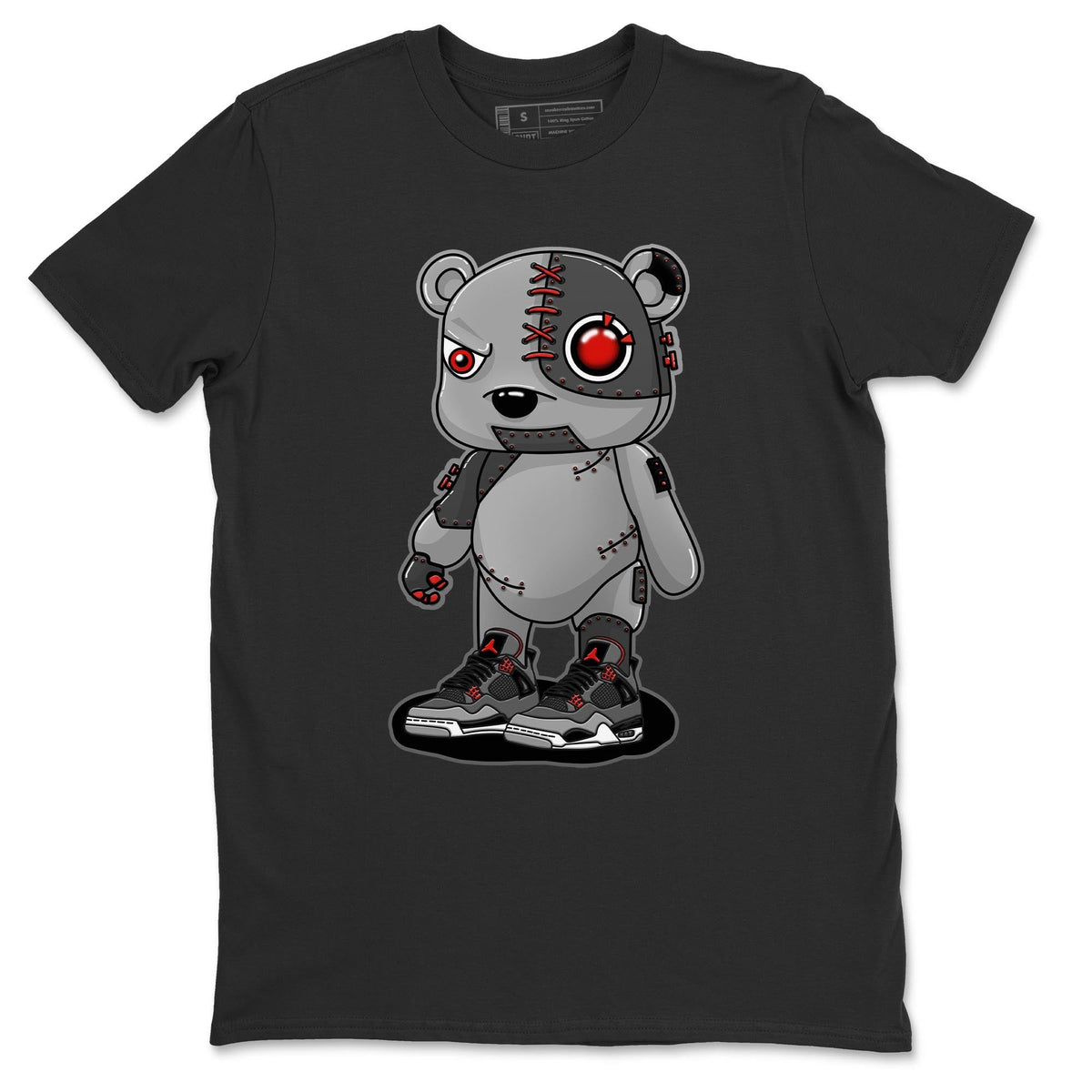 Jordan 4 Infrared Sneaker Matching T-Shirt Cyborg Bear Sneaker Tees Jordan 4 Infrared Sneaker Release Tees Crew Neck Tees