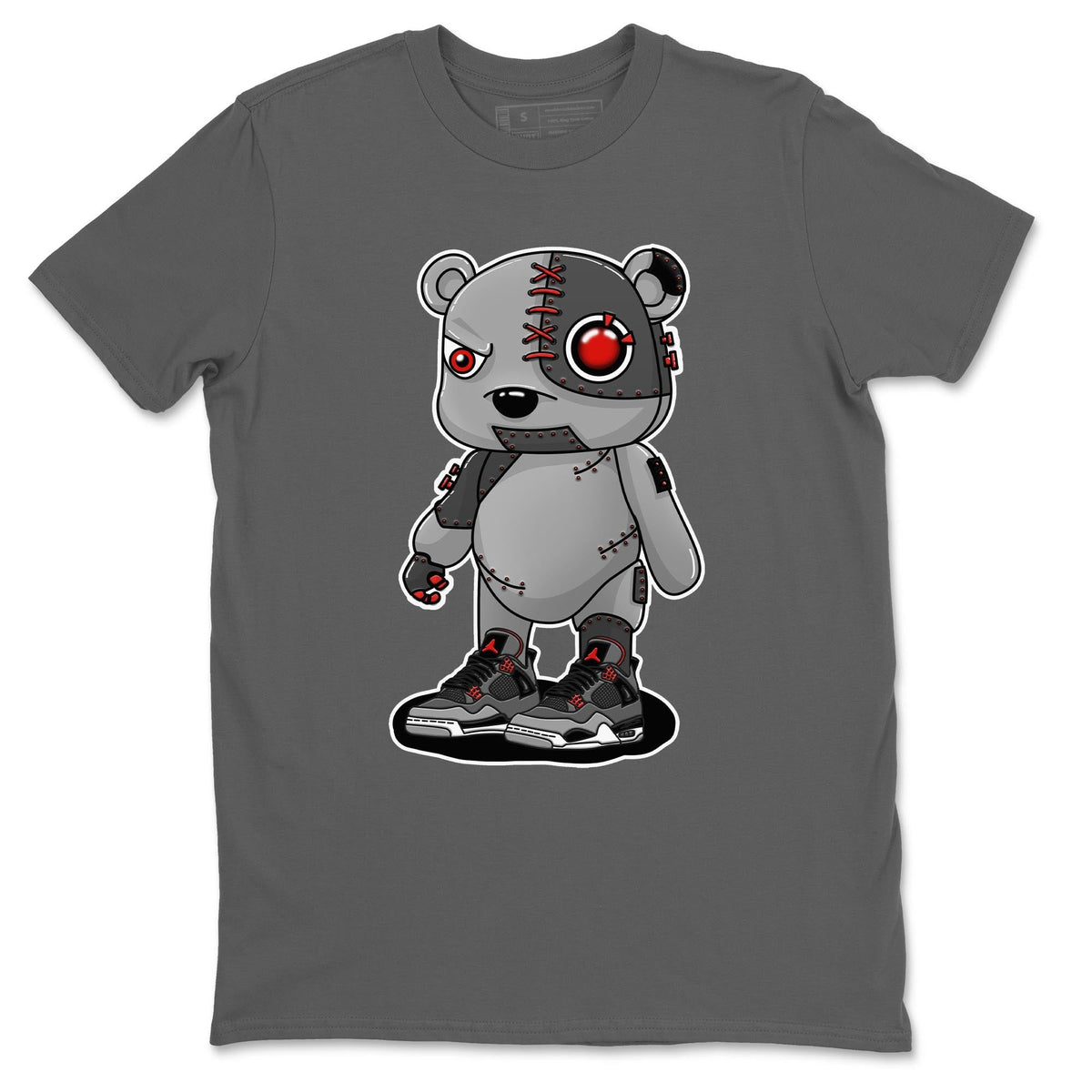 Jordan 4 Infrared Sneaker Matching T-Shirt Cyborg Bear Sneaker Tees Jordan 4 Infrared Sneaker Release Tees Crew Neck Tees