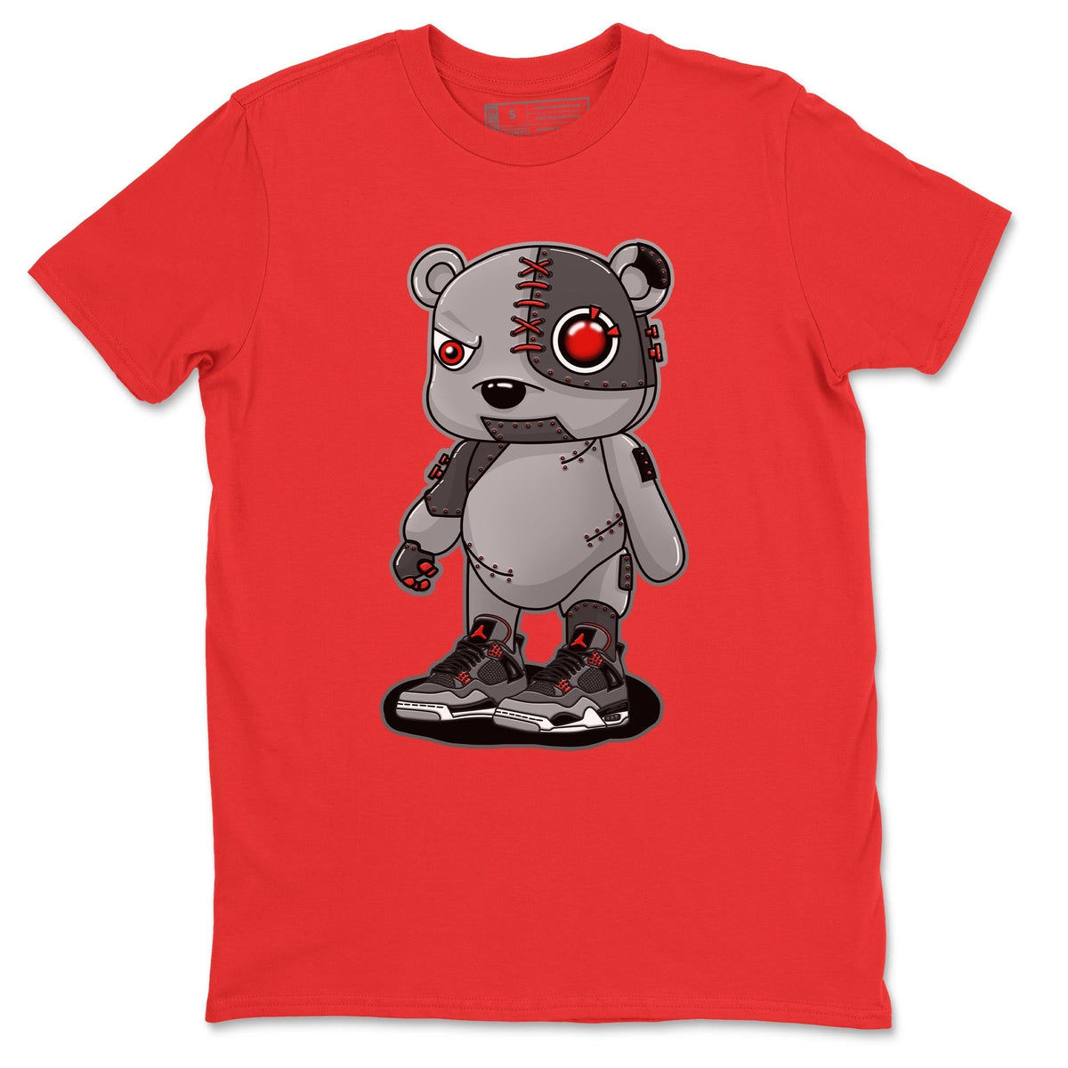 Jordan 4 Infrared Sneaker Matching T-Shirt Cyborg Bear Sneaker Tees Jordan 4 Infrared Sneaker Release Tees Crew Neck Tees