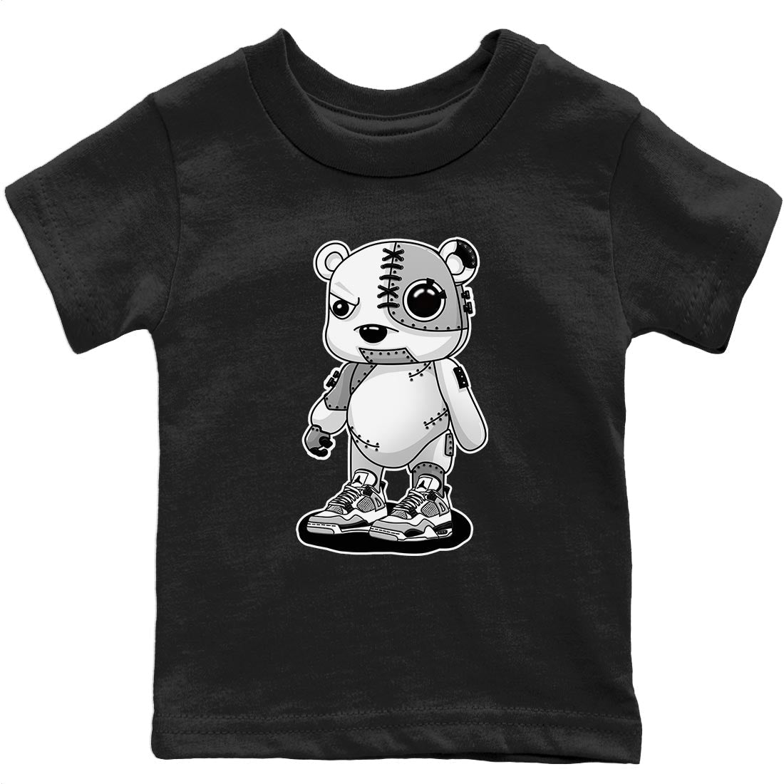 Jordan 4 Military Black Sneaker Matching T-Shirt Cyborg Bear Sneaker Tees Jordan 4 Military Black Sneaker Release Tees Kids Shirts