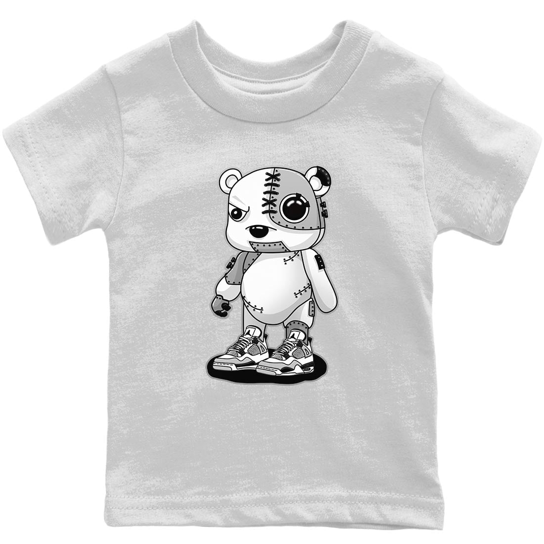 Jordan 4 Military Black Sneaker Matching T-Shirt Cyborg Bear Sneaker Tees Jordan 4 Military Black Sneaker Release Tees Kids Shirts