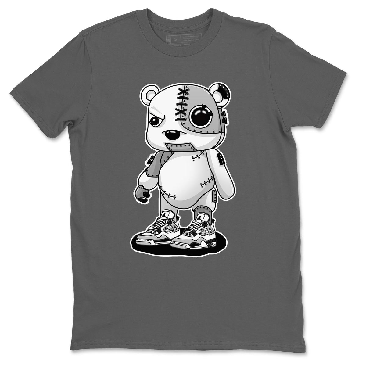 Jordan 4 Military Black Sneaker Matching T-Shirt Cyborg Bear Sneaker Tees Jordan 4 Military Black Sneaker Release Tees Crew Neck Tees