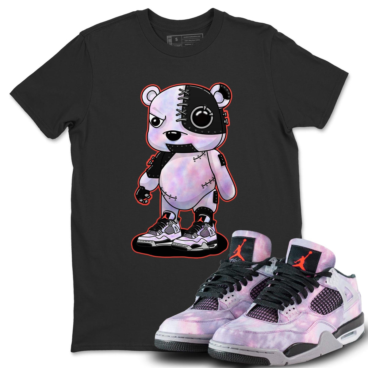 Jordan 4 Zen Master Sneaker Matching T-Shirt Cyborg Bear Sneaker Tees Jordan 4 Zen Master Sneaker Release Tees Crew Neck Tees