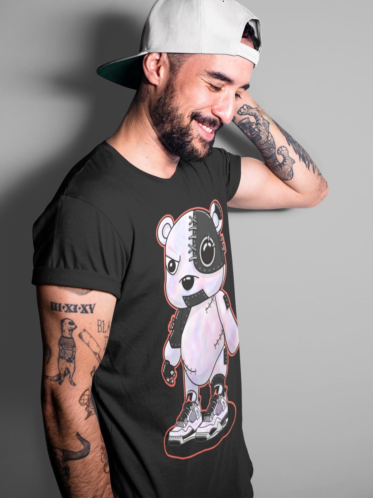 Jordan 4 Zen Master Sneaker Matching T-Shirt Cyborg Bear Sneaker Tees Jordan 4 Zen Master Sneaker Release Tees Crew Neck Tees
