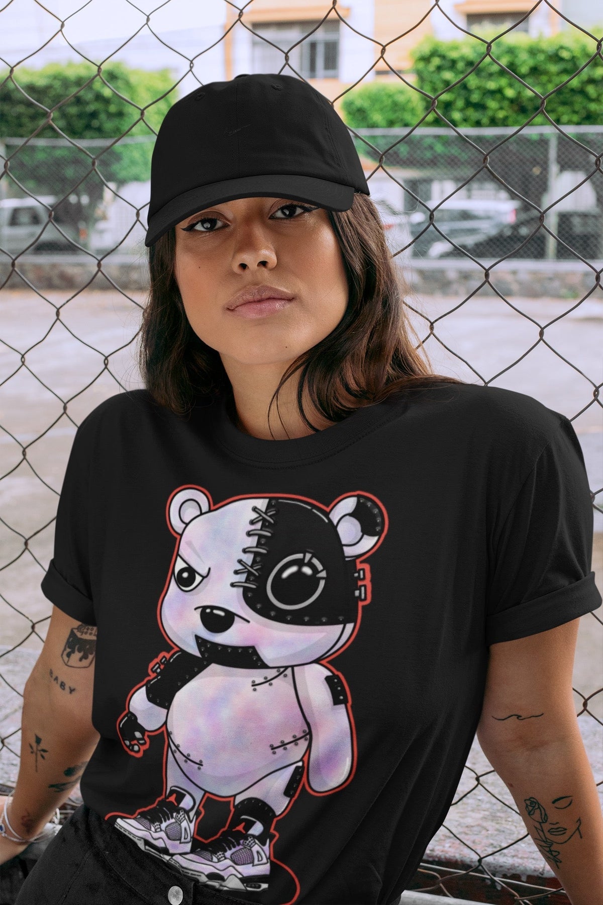 Jordan 4 Zen Master Sneaker Matching T-Shirt Cyborg Bear Sneaker Tees Jordan 4 Zen Master Sneaker Release Tees Crew Neck Tees