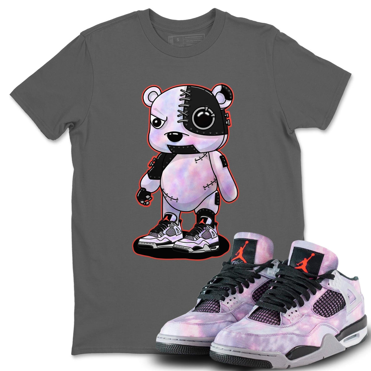 Jordan 4 Zen Master Sneaker Matching T-Shirt Cyborg Bear Sneaker Tees Jordan 4 Zen Master Sneaker Release Tees Crew Neck Tees