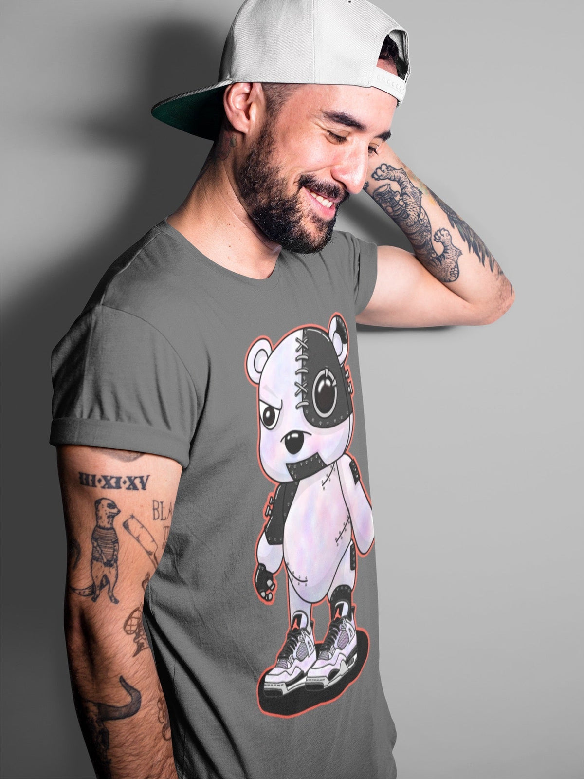 Jordan 4 Zen Master Sneaker Matching T-Shirt Cyborg Bear Sneaker Tees Jordan 4 Zen Master Sneaker Release Tees Crew Neck Tees