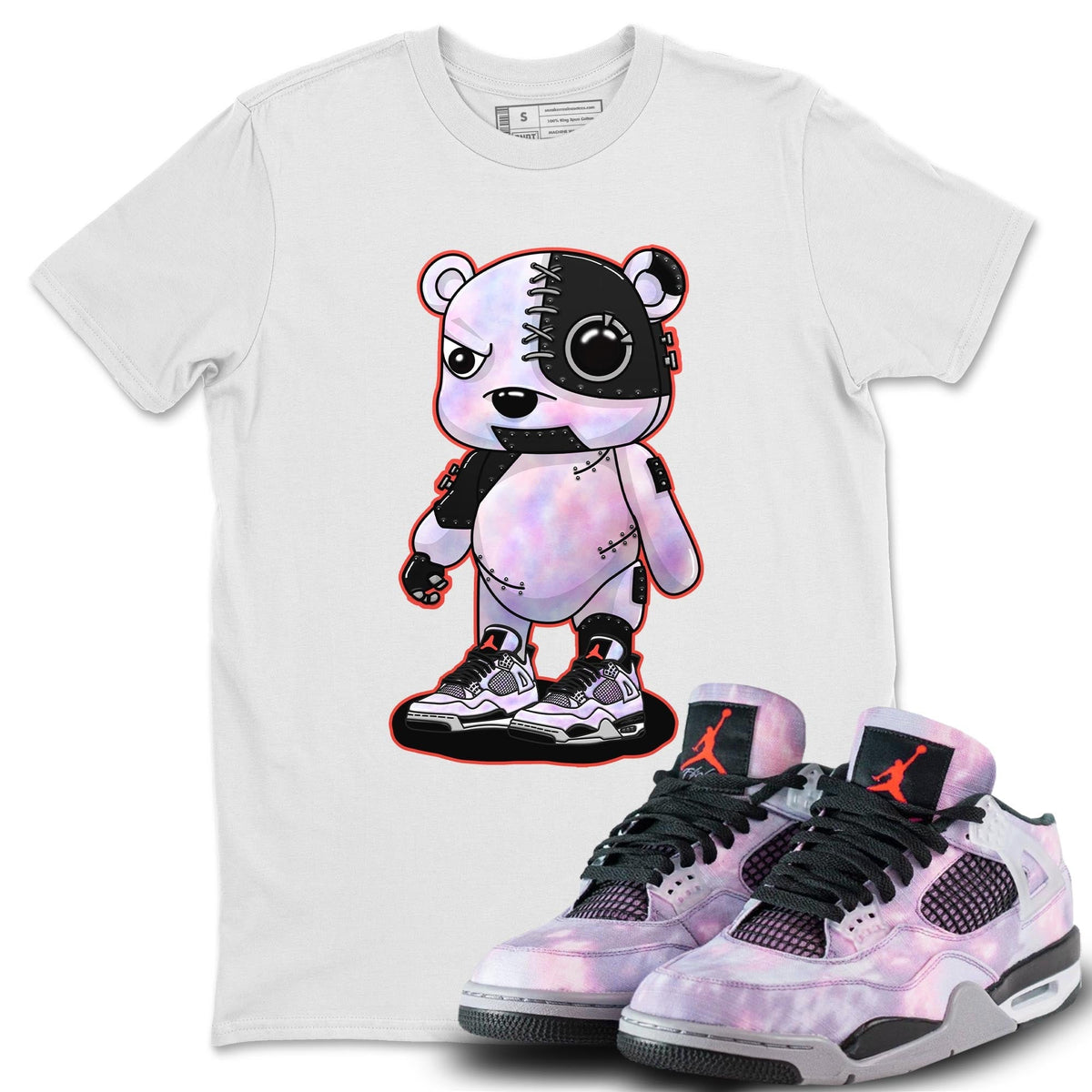 Jordan 4 Zen Master Sneaker Matching T-Shirt Cyborg Bear Sneaker Tees Jordan 4 Zen Master Sneaker Release Tees Crew Neck Tees
