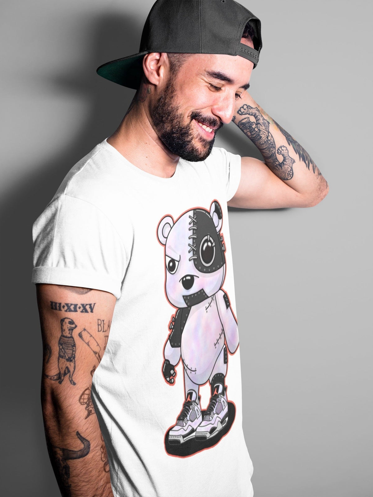 Jordan 4 Zen Master Sneaker Matching T-Shirt Cyborg Bear Sneaker Tees Jordan 4 Zen Master Sneaker Release Tees Crew Neck Tees