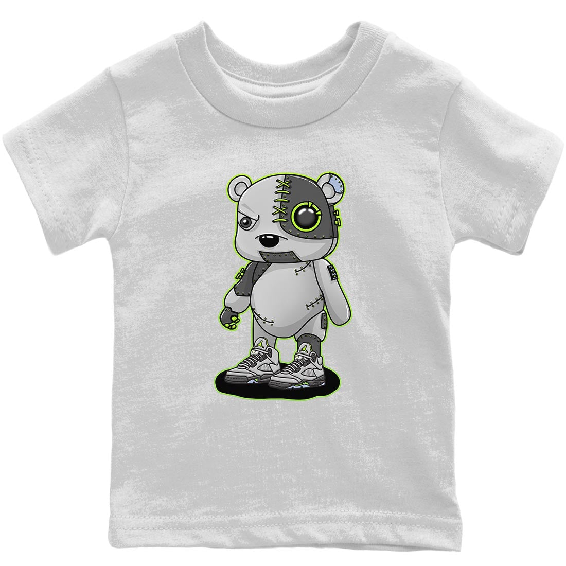 Jordan 5 Green Bean Sneaker Matching T-Shirt Cyborg Bear Sneaker Tees Jordan 5 Green Bean Sneaker Release Tees Kids Shirts