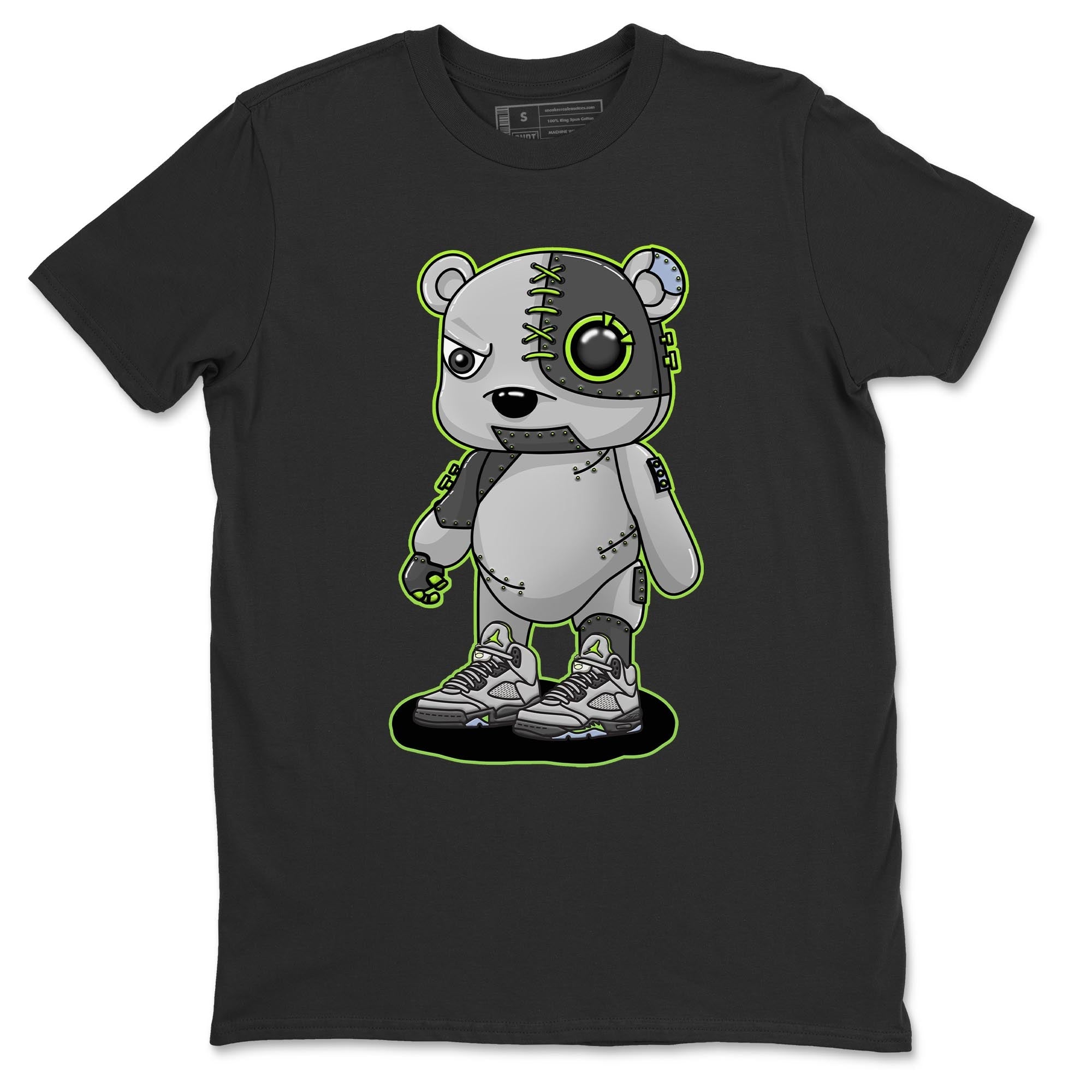 Jordan 5 Green Bean Sneaker Matching T-Shirt Cyborg Bear Sneaker Tees Jordan 5 Green Bean Sneaker Release Tees Crew Neck Tees