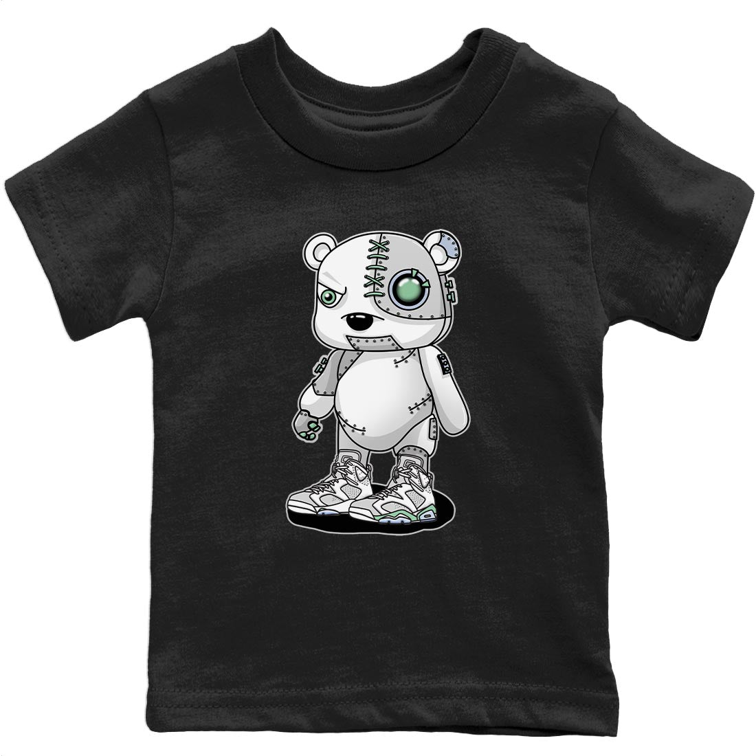 Jordan 6 Mint Foam Sneaker Matching T-Shirt Cyborg Bear Sneaker Tees Jordan 6 Mint Foam Sneaker Release Tees Kids Shirts