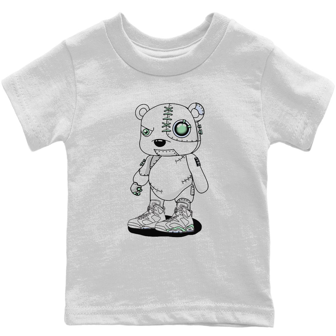 Jordan 6 Mint Foam Sneaker Matching T-Shirt Cyborg Bear Sneaker Tees Jordan 6 Mint Foam Sneaker Release Tees Kids Shirts
