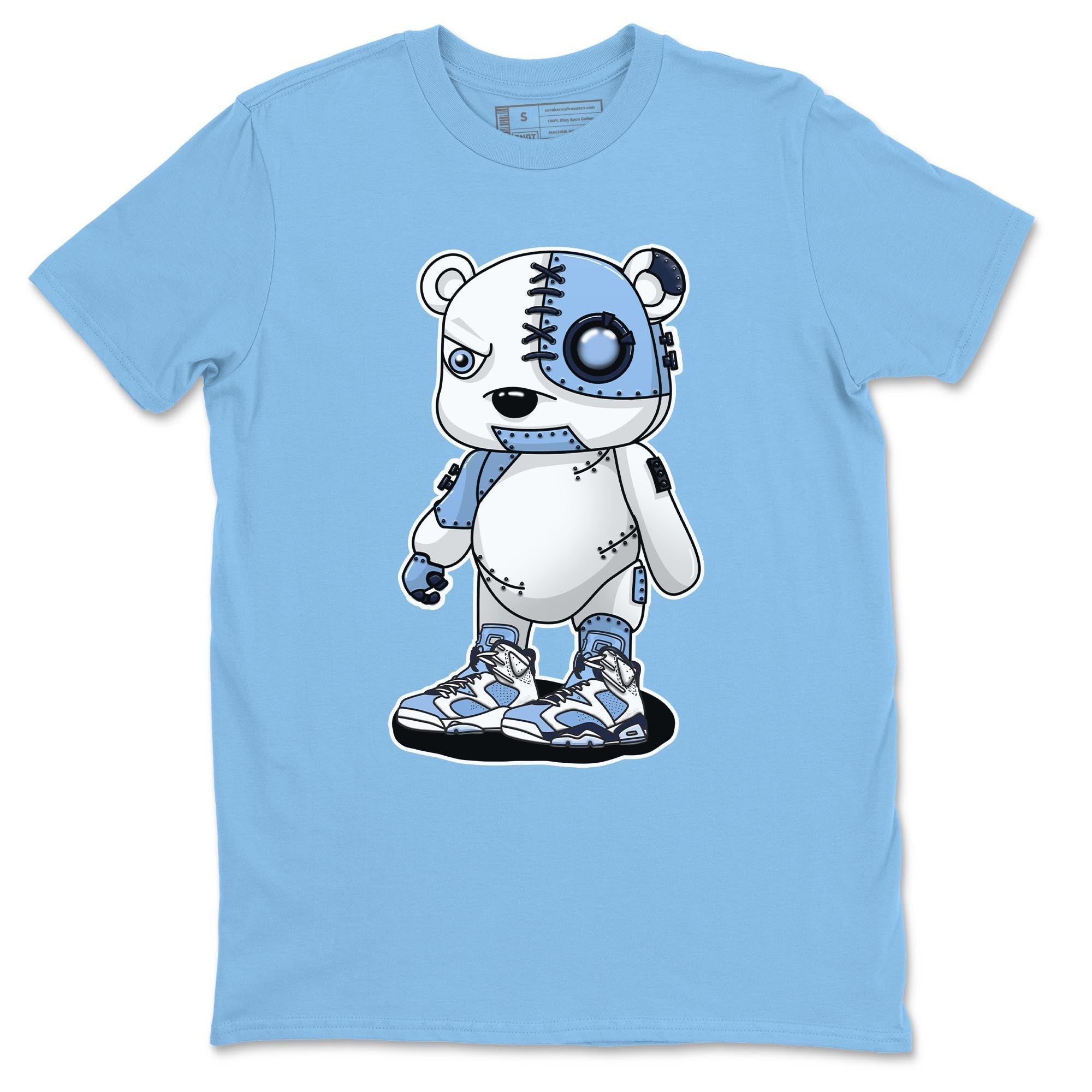 Jordan 6 UNC Shirt To Match Jordans Cyborg Bear Sneaker Tees Jordan 6 UNC Drip Gear Zone Sneaker Matching Clothing Unisex Shirts