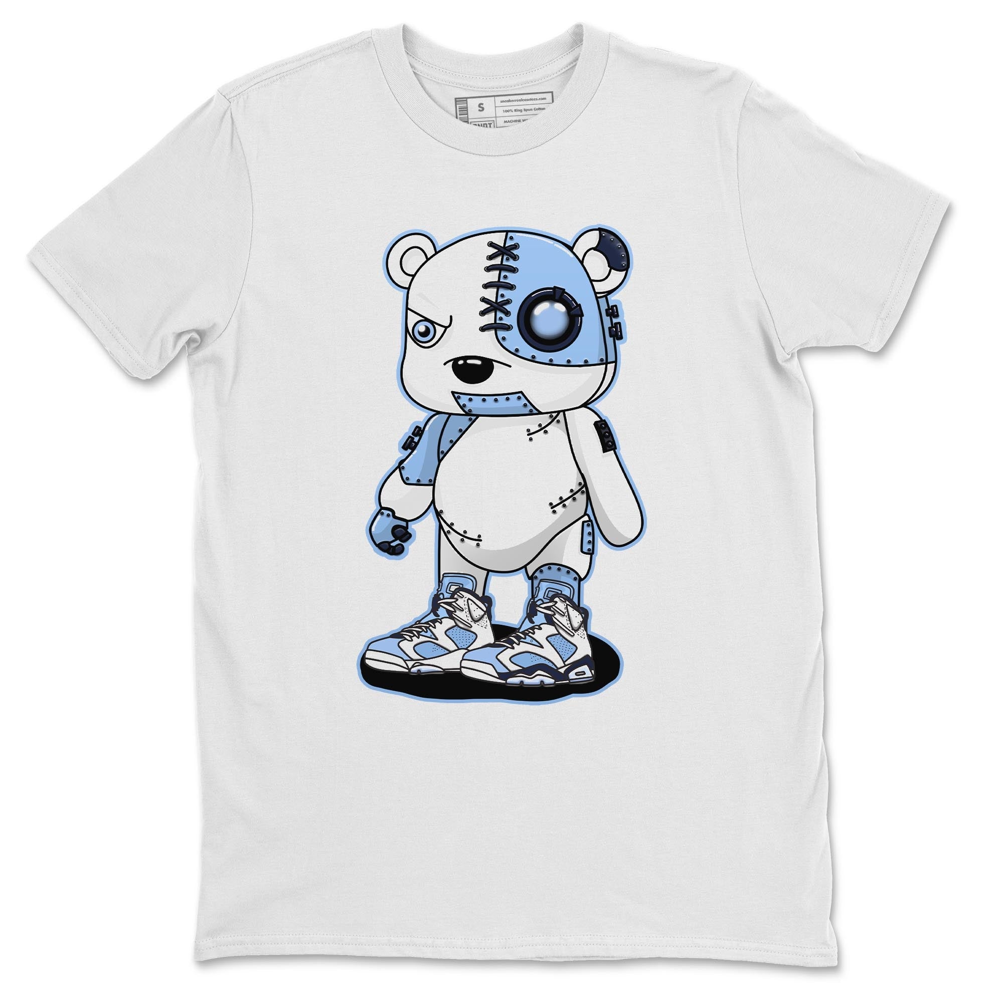 Jordan 6 UNC Shirt To Match Jordans Cyborg Bear Sneaker Tees Jordan 6 UNC Drip Gear Zone Sneaker Matching Clothing Unisex Shirts