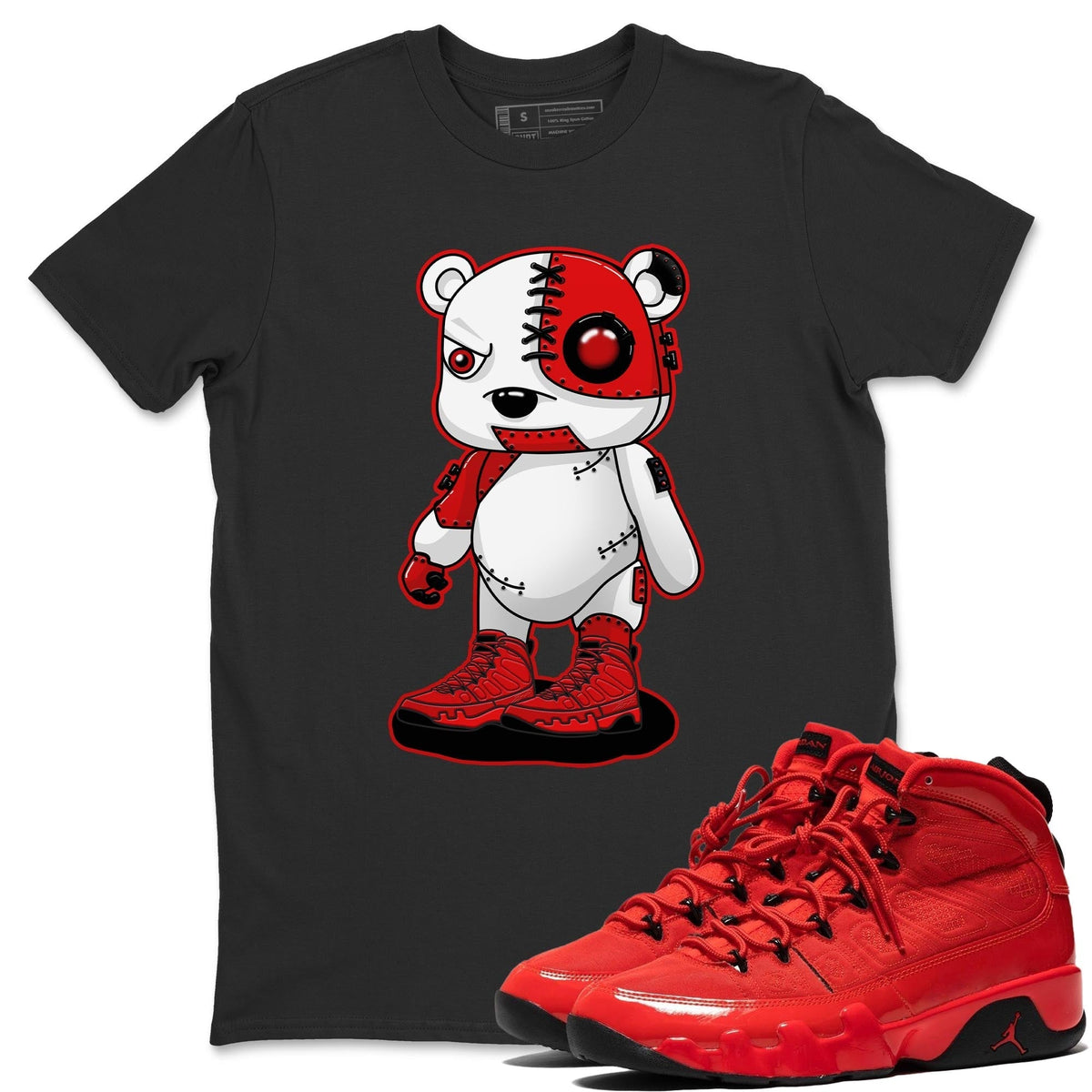 Jordan 9 Chile Red Shirt To Match Jordans Cyborg Bear Sneaker Tees Jordan 9 Chile Red Drip Gear Zone Sneaker Matching Clothing Unisex Shirts