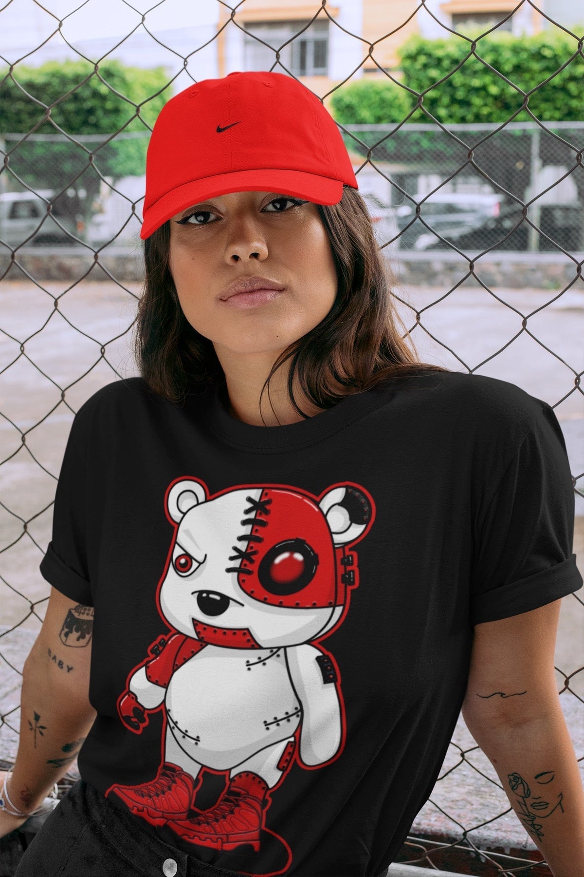 Jordan 9 Chile Red Shirt To Match Jordans Cyborg Bear Sneaker Tees Jordan 9 Chile Red Drip Gear Zone Sneaker Matching Clothing Unisex Shirts