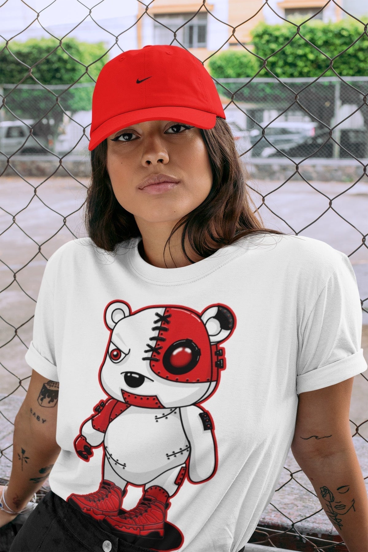 Jordan 9 Chile Red Shirt To Match Jordans Cyborg Bear Sneaker Tees Jordan 9 Chile Red Drip Gear Zone Sneaker Matching Clothing Unisex Shirts