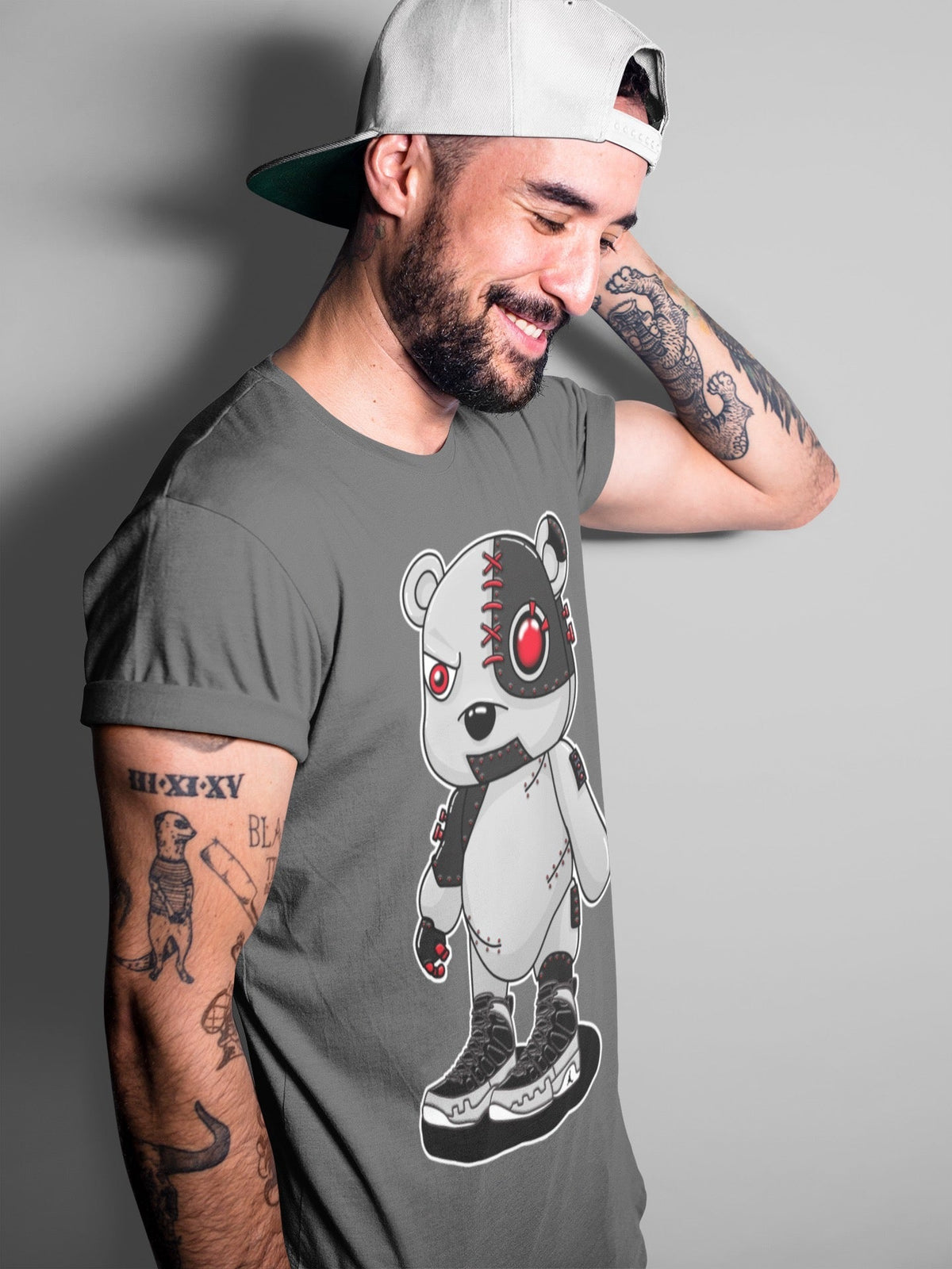 Jordan 9 Particle Grey Shirt To Match Jordans Cyborg Bear Sneaker Tees Jordan 9 Particle Grey Drip Gear Zone Sneaker Matching Clothing Unisex Shirts