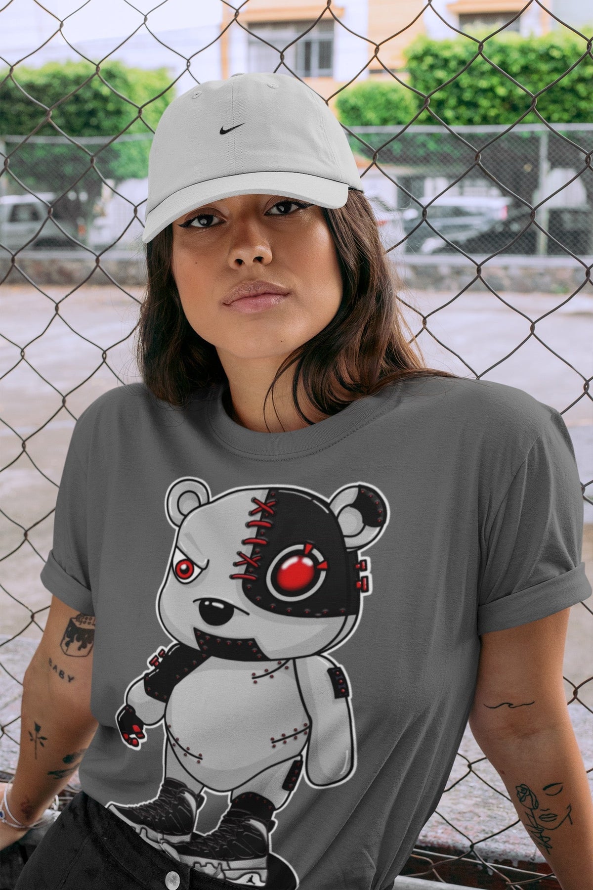 Jordan 9 Particle Grey Shirt To Match Jordans Cyborg Bear Sneaker Tees Jordan 9 Particle Grey Drip Gear Zone Sneaker Matching Clothing Unisex Shirts