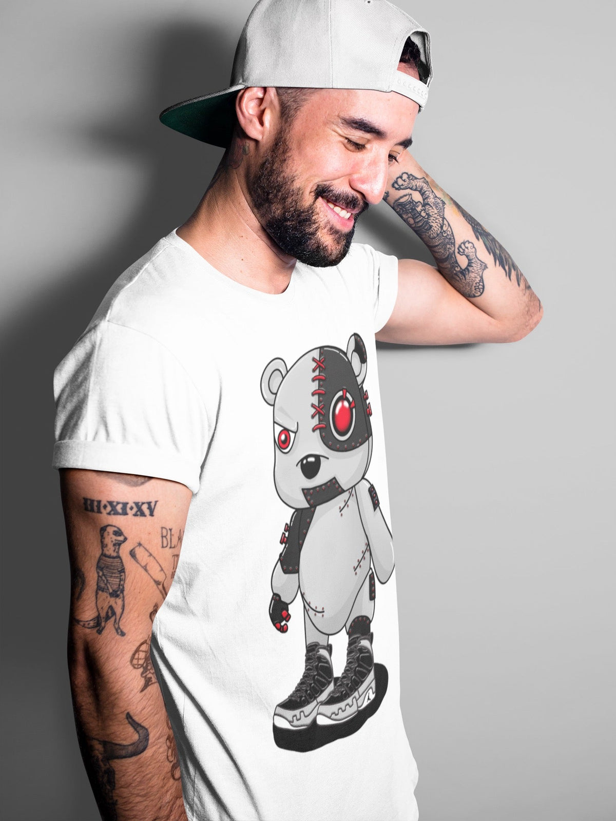 Jordan 9 Particle Grey Shirt To Match Jordans Cyborg Bear Sneaker Tees Jordan 9 Particle Grey Drip Gear Zone Sneaker Matching Clothing Unisex Shirts