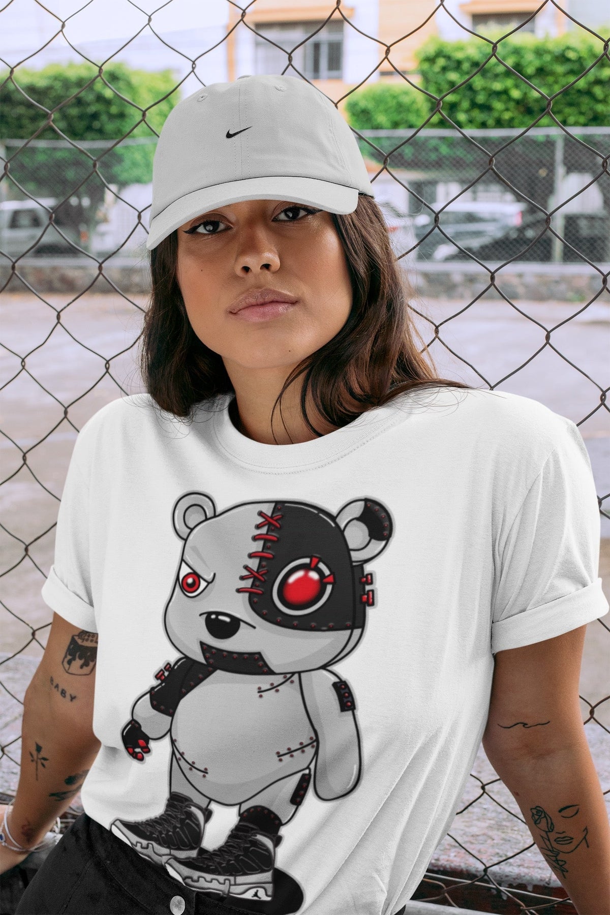 Jordan 9 Particle Grey Shirt To Match Jordans Cyborg Bear Sneaker Tees Jordan 9 Particle Grey Drip Gear Zone Sneaker Matching Clothing Unisex Shirts