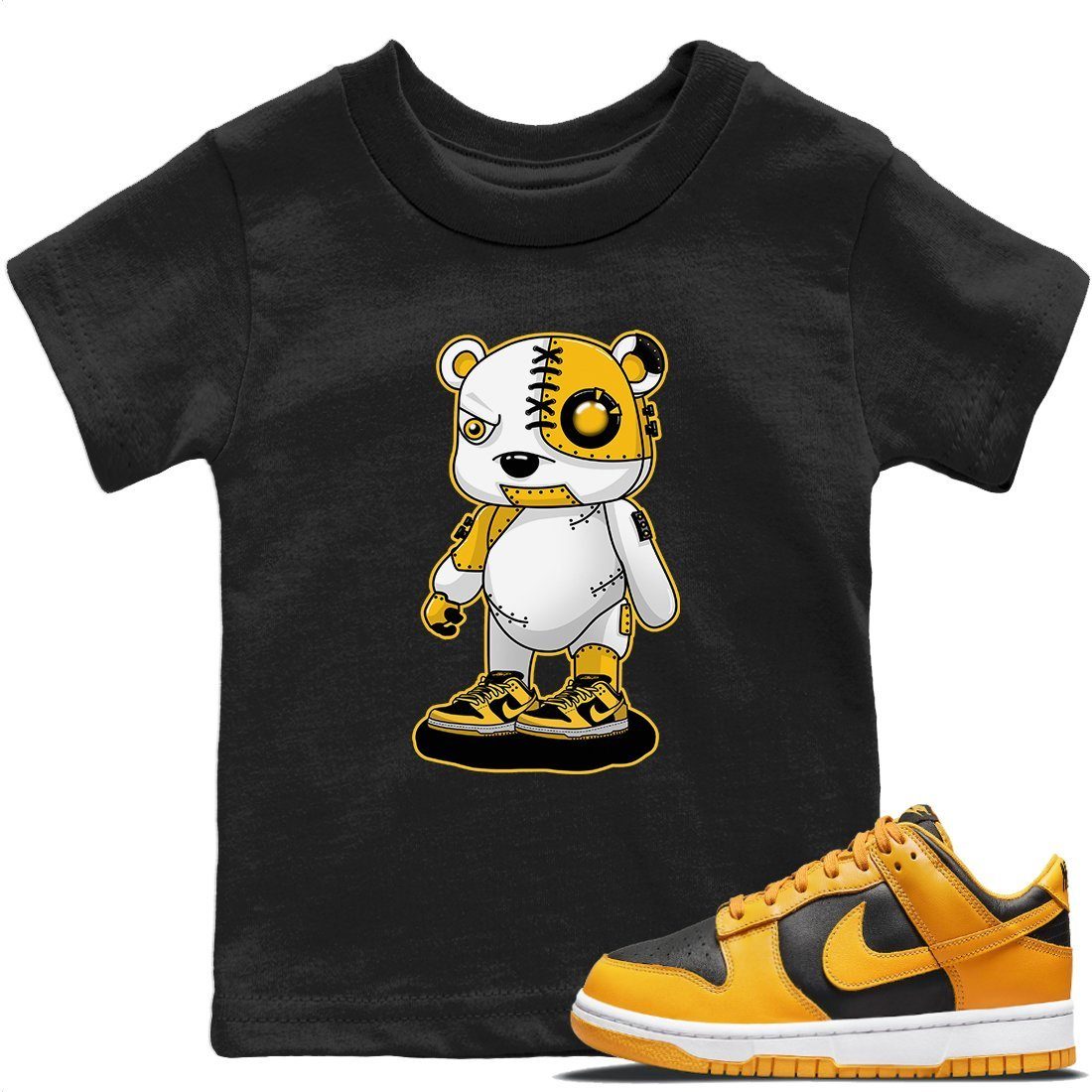 Dunk Championship Goldenrod Sneaker Match Tees Cyborg Bear Sneaker Tees Dunk Championship Goldenrod Jordan to match sneaker T-Shirt Kids Shirts