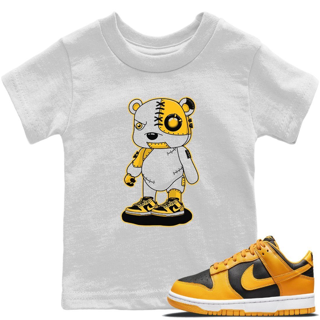Dunk Championship Goldenrod Sneaker Match Tees Cyborg Bear Sneaker Tees Dunk Championship Goldenrod Jordan to match sneaker T-Shirt Kids Shirts