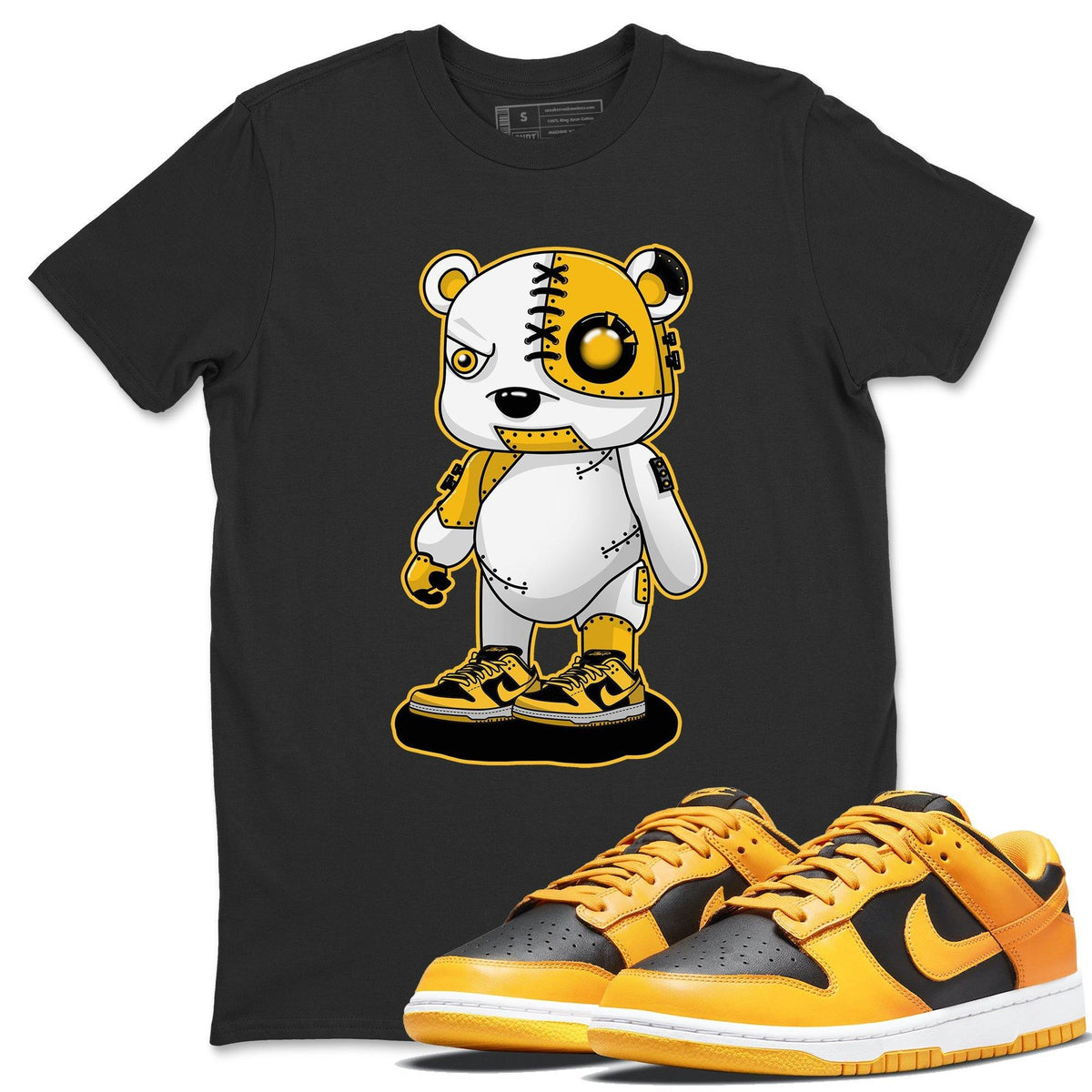 Dunk Championship Goldenrod Sneaker Match Tees Cyborg Bear Sneaker Tees Dunk Championship Goldenrod Jordan to match sneaker T-Shirt Crew Neck Shirts