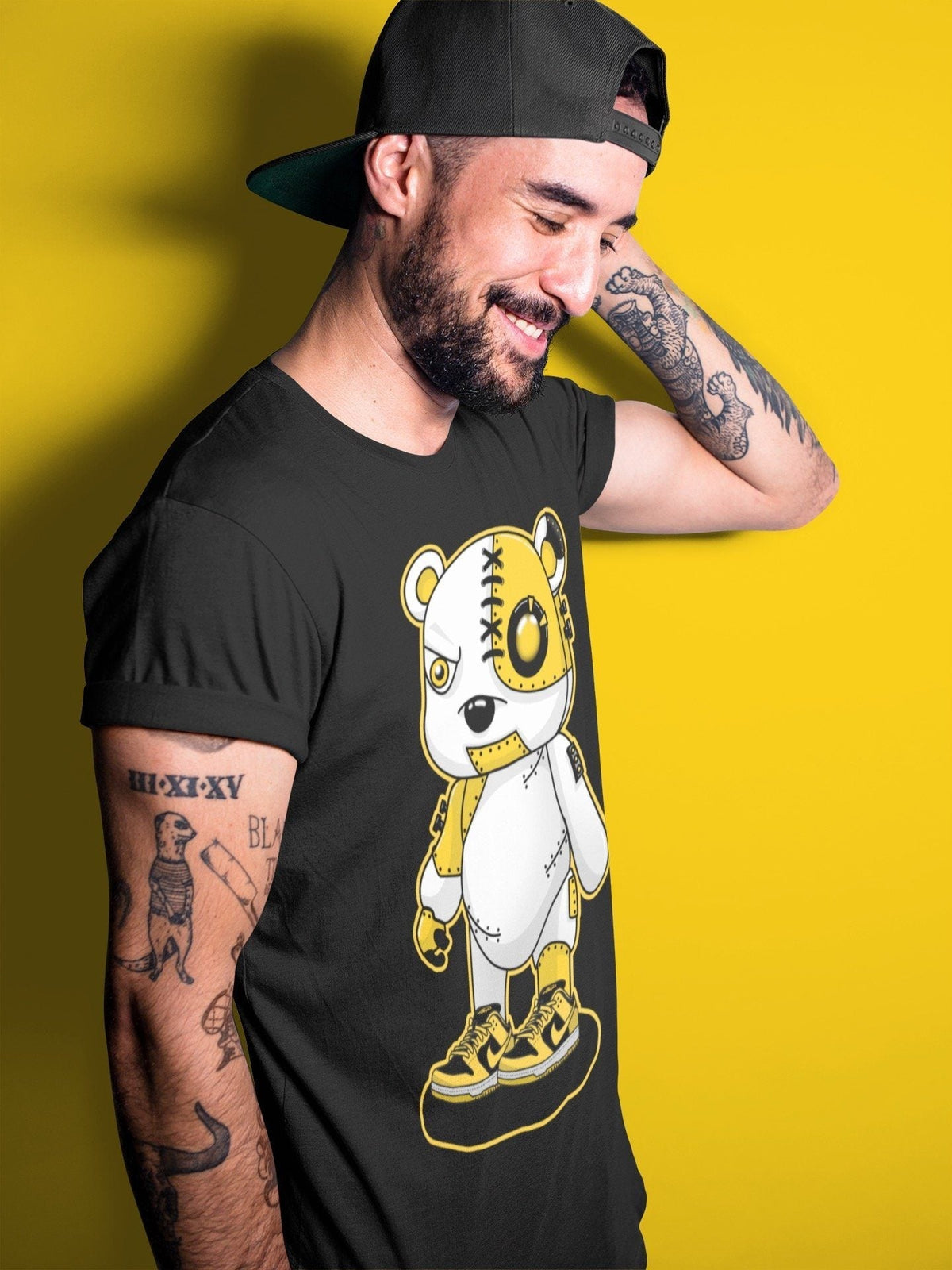 Dunk Championship Goldenrod Sneaker Match Tees Cyborg Bear Sneaker Tees Dunk Championship Goldenrod Jordan to match sneaker T-Shirt Crew Neck Shirts
