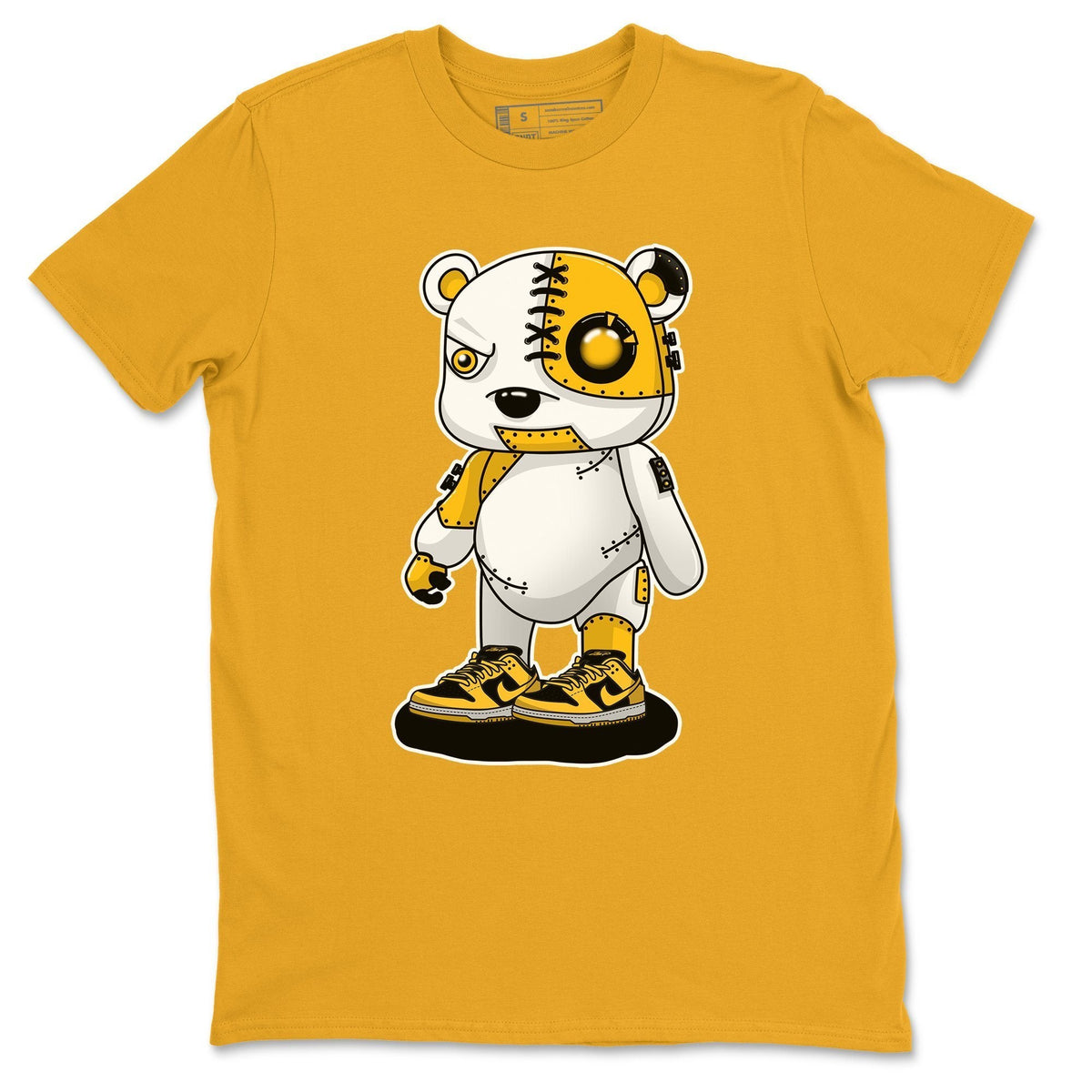 Dunk Championship Goldenrod Sneaker Match Tees Cyborg Bear Sneaker Tees Dunk Championship Goldenrod Jordan to match sneaker T-Shirt Crew Neck Shirts