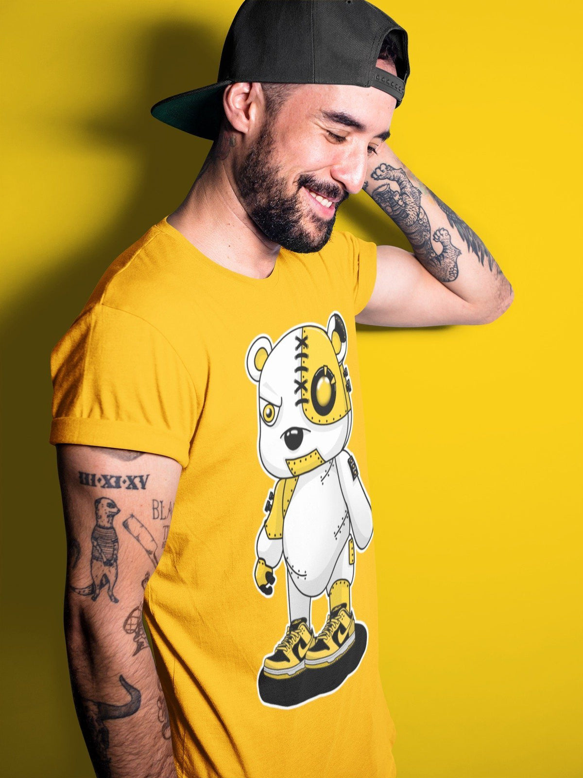 Dunk Championship Goldenrod Sneaker Match Tees Cyborg Bear Sneaker Tees Dunk Championship Goldenrod Jordan to match sneaker T-Shirt Crew Neck Shirts