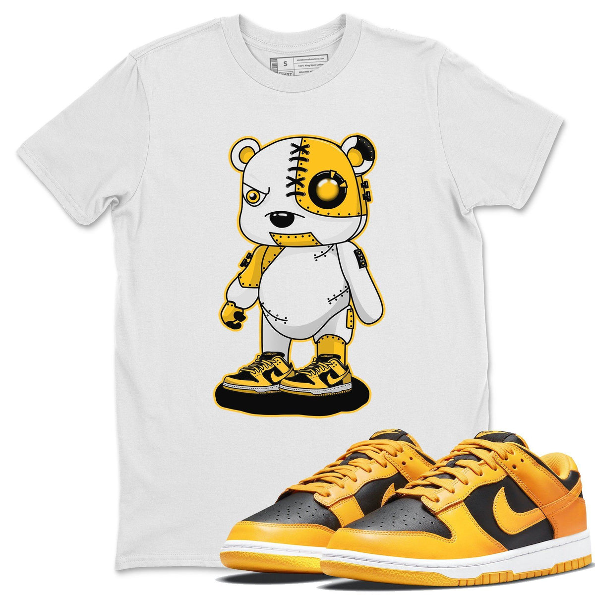Dunk Championship Goldenrod Sneaker Match Tees Cyborg Bear Sneaker Tees Dunk Championship Goldenrod Jordan to match sneaker T-Shirt Crew Neck Shirts