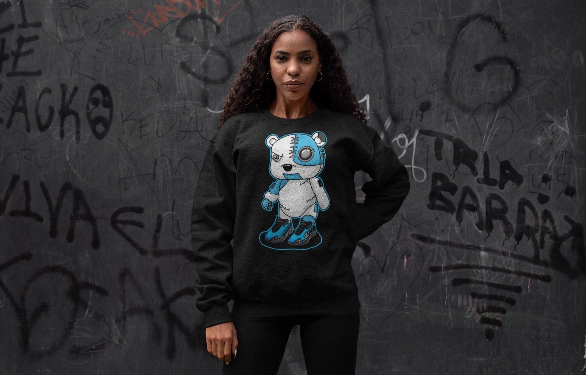 Yeezy 700 Bright Cyan Shirt To Match Jordans Cyborg Bear Sneaker Tees Yeezy 700 Bright Cyan Drip Gear Zone Sneaker Matching Clothing Unisex Shirts