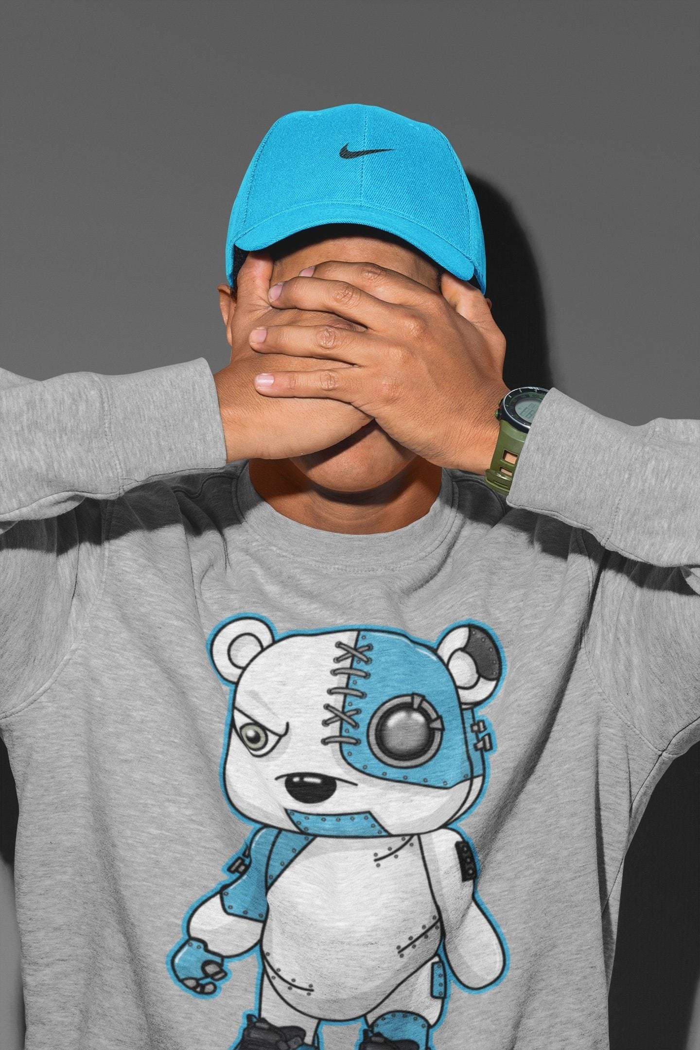 Yeezy 700 Bright Cyan Shirt To Match Jordans Cyborg Bear Sneaker Tees Yeezy 700 Bright Cyan Drip Gear Zone Sneaker Matching Clothing Unisex Shirts