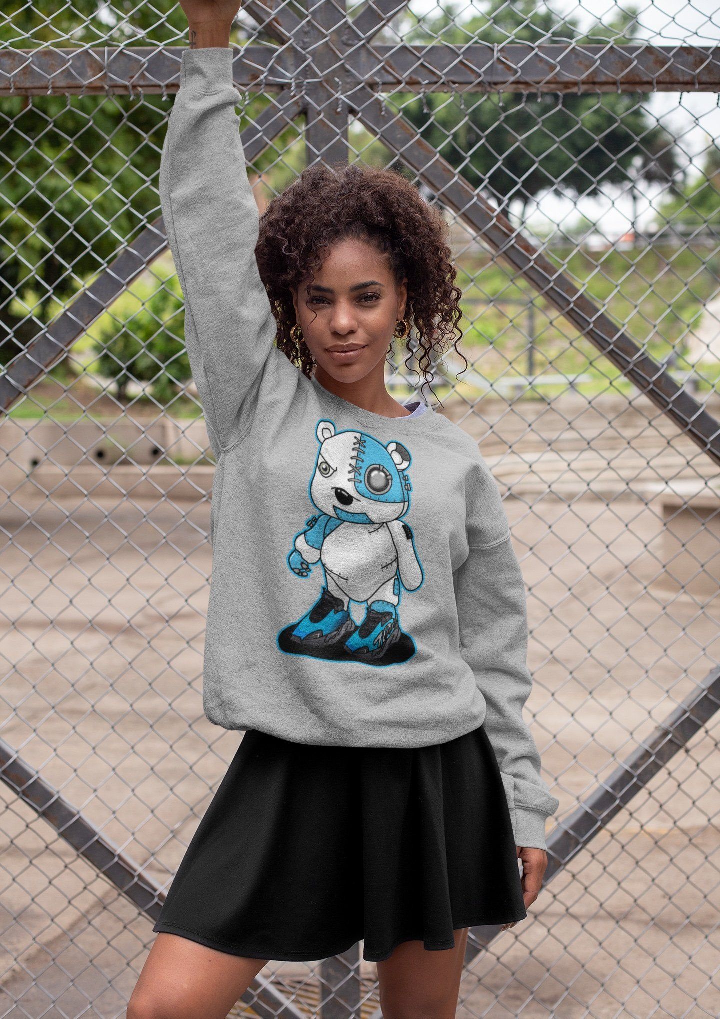 Yeezy 700 Bright Cyan Shirt To Match Jordans Cyborg Bear Sneaker Tees Yeezy 700 Bright Cyan Drip Gear Zone Sneaker Matching Clothing Unisex Shirts