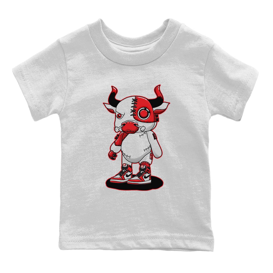 Jordan 1 lost & found Sneaker Matching T-Shirt Cyborg Bull Sneaker Tees Jordan 1 lost & found Sneaker Release Tees Kids Shirts