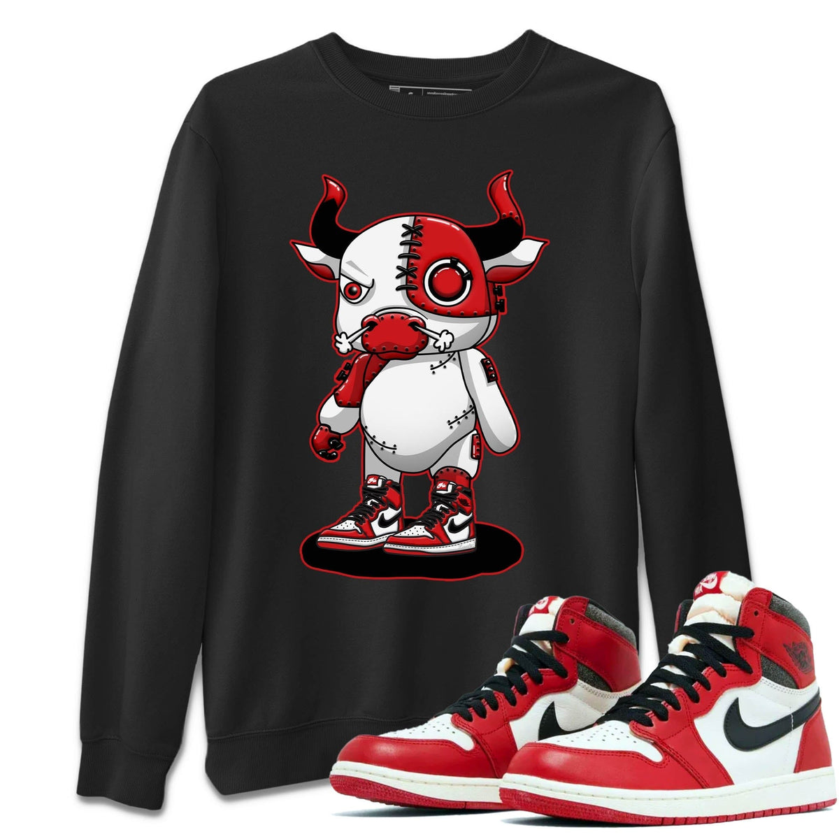 Jordan 1 lost & found Sneaker Matching T-Shirt Cyborg Bull Sneaker Tees Jordan 1 lost & found Sneaker Release Tees Crew Neck Tees