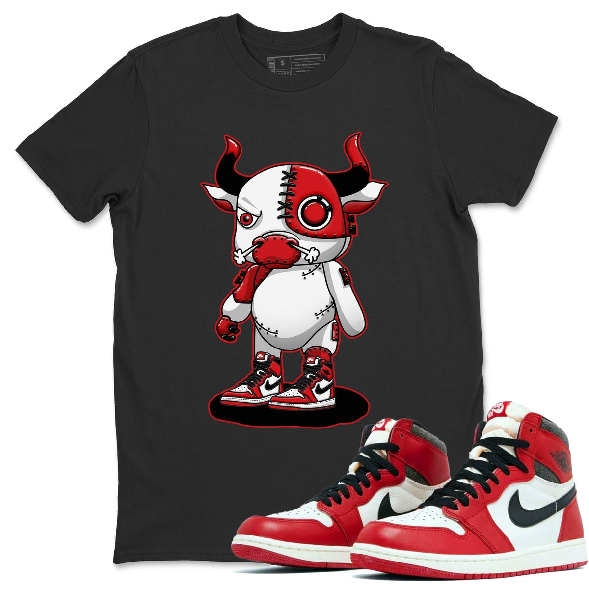 Jordan 1 lost & found Sneaker Matching T-Shirt Cyborg Bull Sneaker Tees Jordan 1 lost & found Sneaker Release Tees Crew Neck Tees