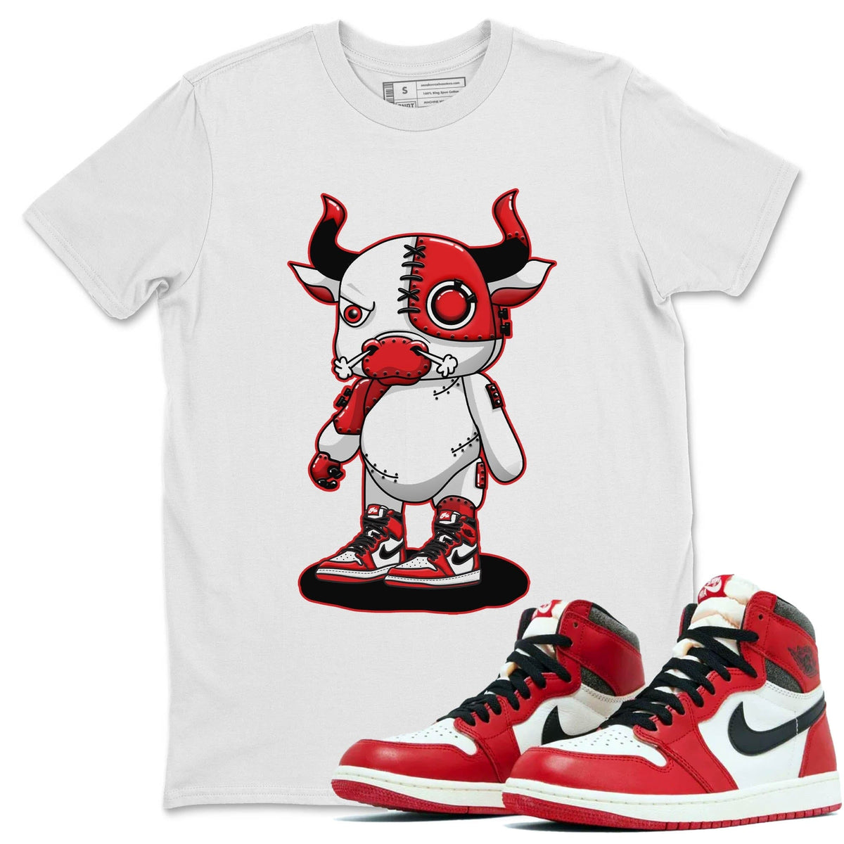 Jordan 1 lost & found Sneaker Matching T-Shirt Cyborg Bull Sneaker Tees Jordan 1 lost & found Sneaker Release Tees Crew Neck Tees